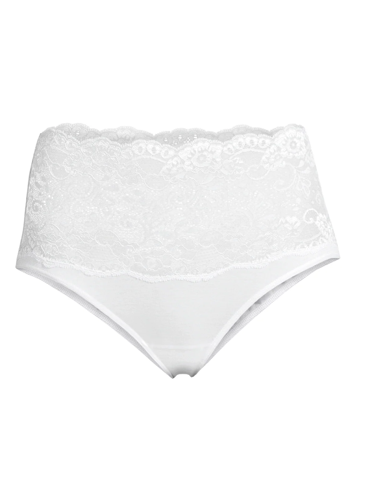 High rise Briefs in Cotton with Leavers Lace 4153 - Image 3