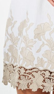 Short-sleeved Minidress in Cotton with Macramé 5984 - Image 4