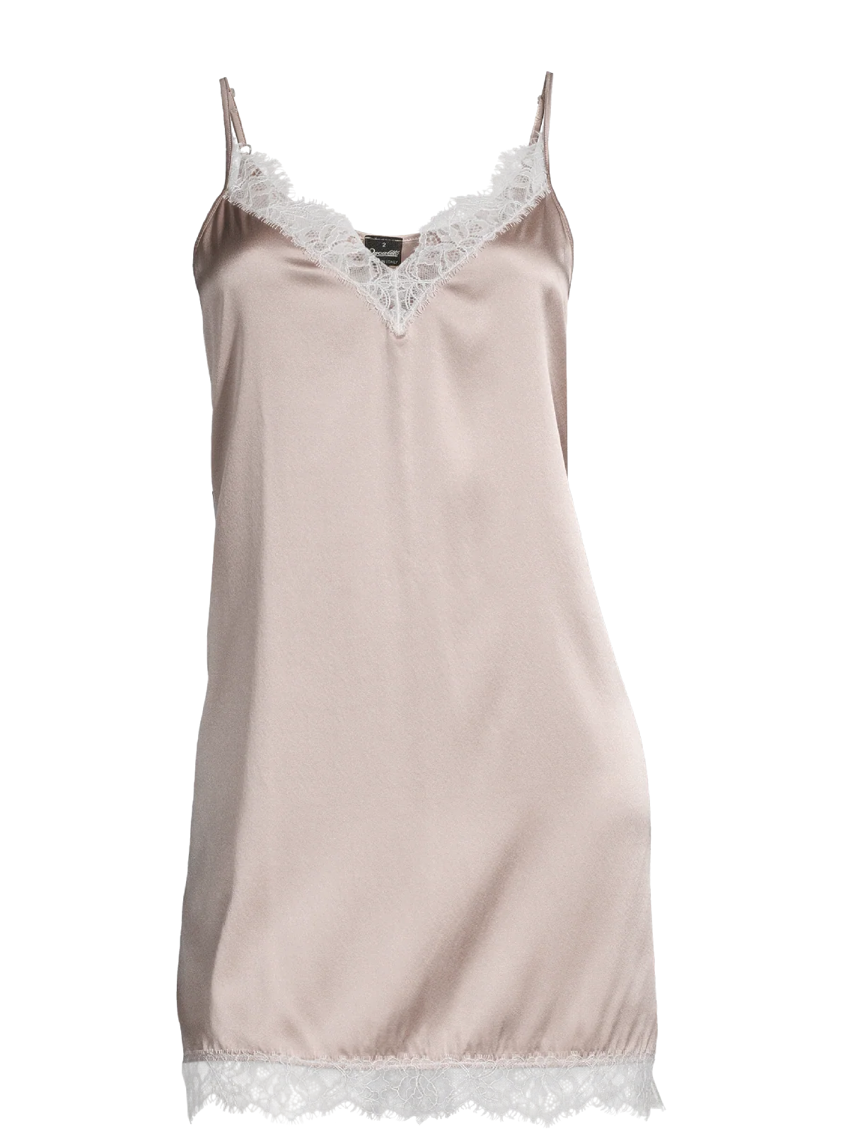 Babydoll in stretch silk with chantilly lace 10336 - Image 3