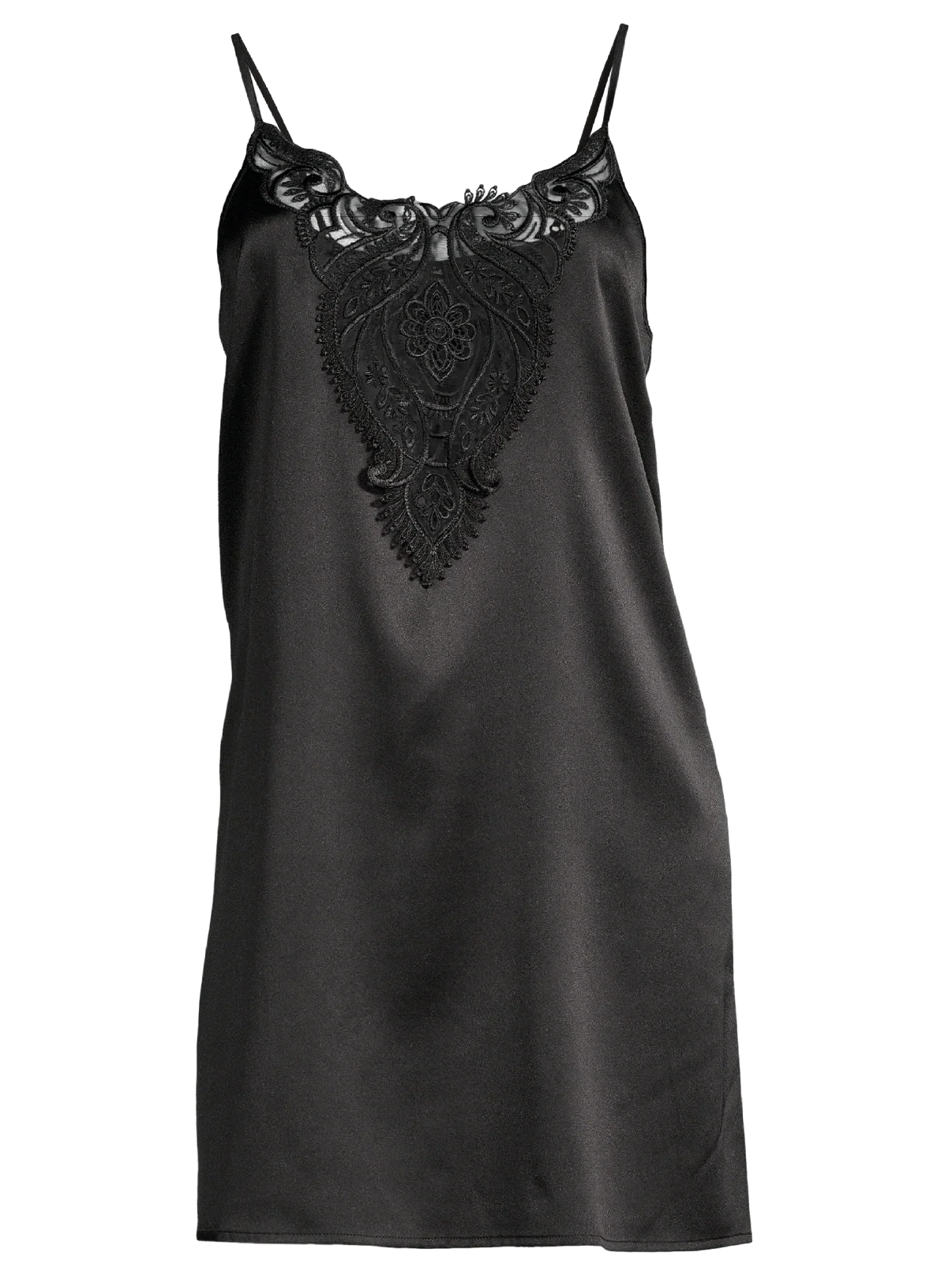 Slip dress stretch silk satin with macramè 10340 - Image 3