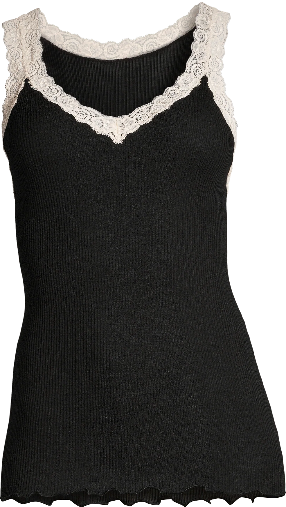 Wool and Silk Tank Top with leavers lace 3403 - Image 3