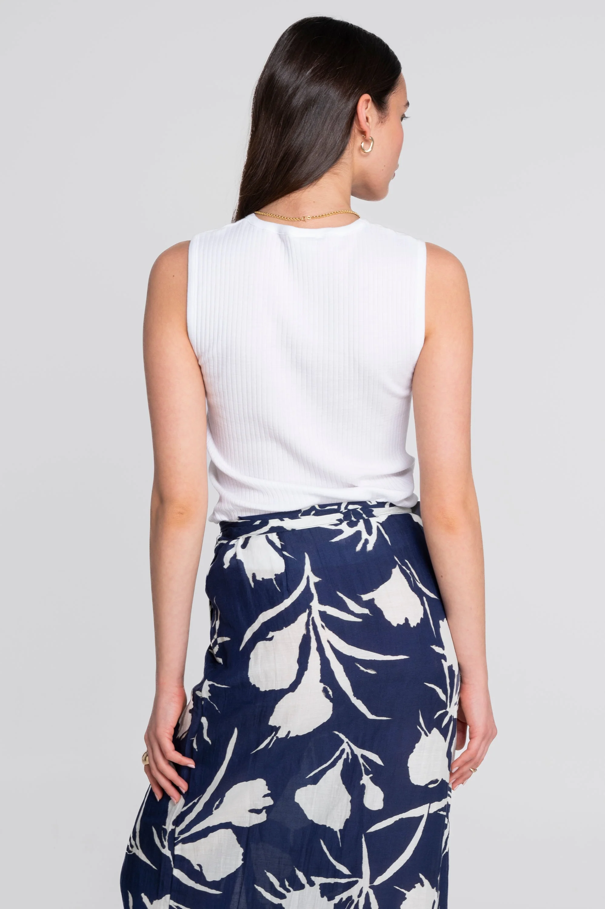 Printed linen-viscose wrap skirt 7535VL - Image 3