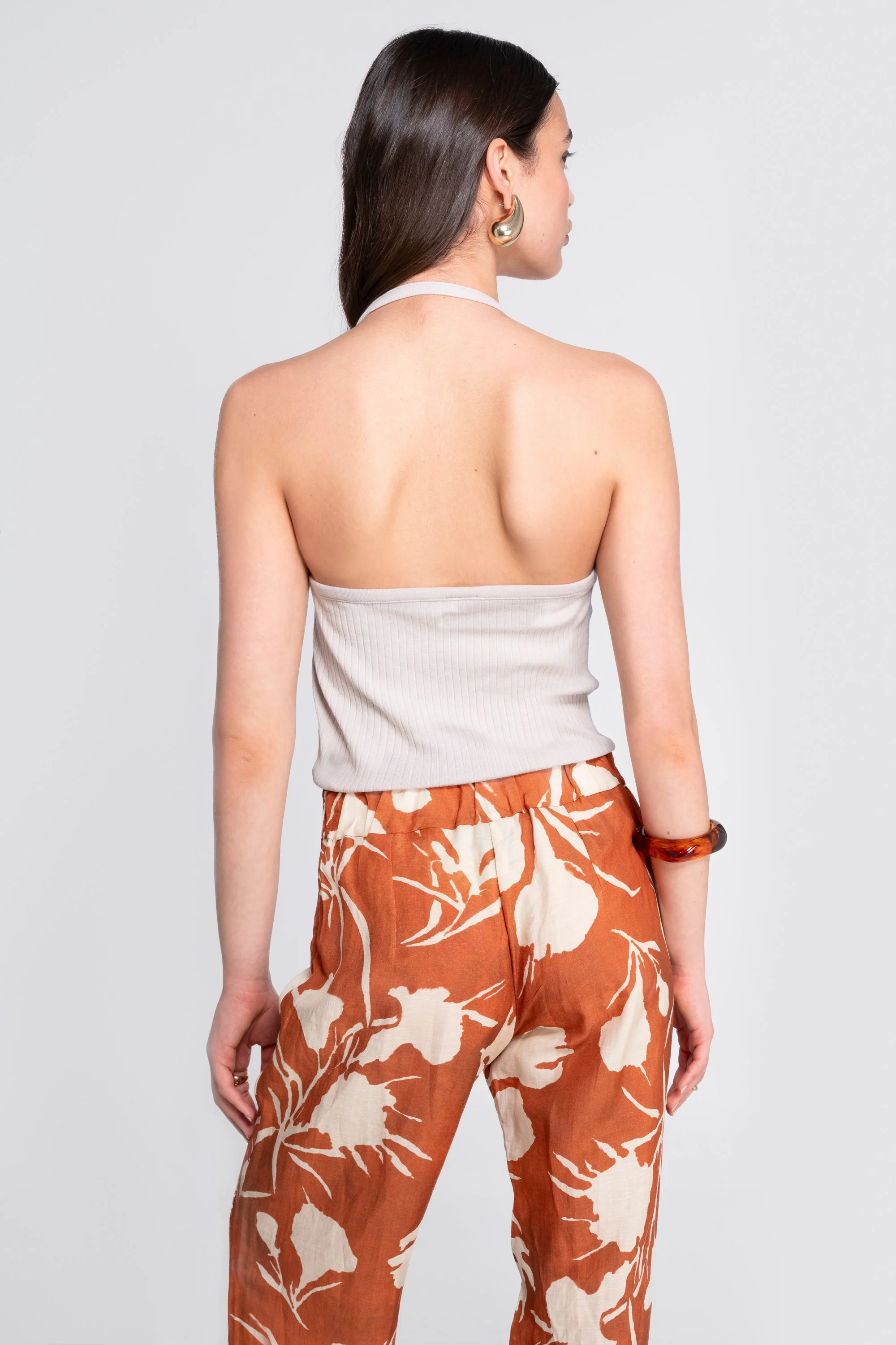 Wide-leg printed linen-viscose trousers 7536VL - Image 11