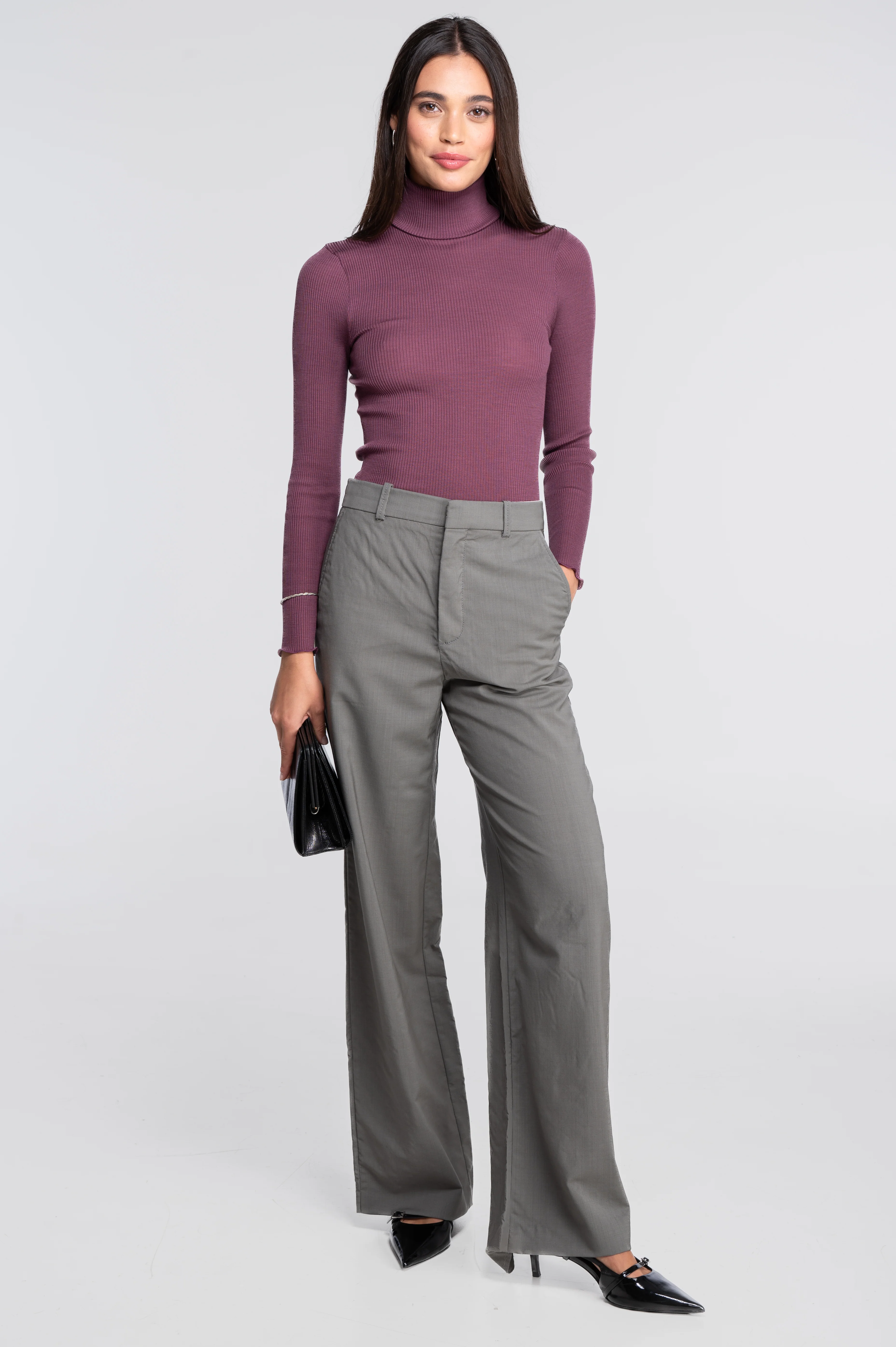 Wool and silk long sleeves turtleneck shirt 3438 - Image 10