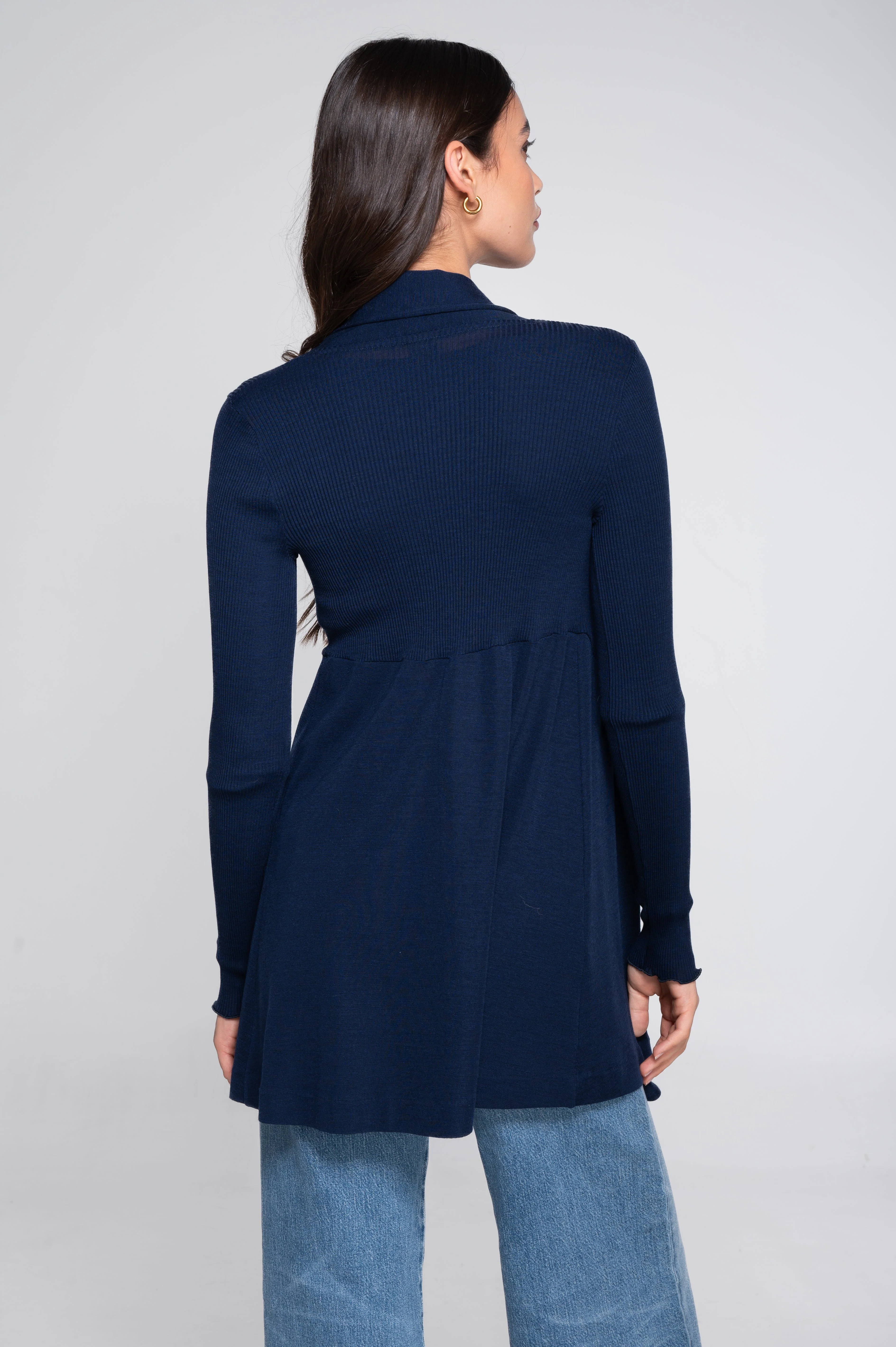 Wool and silk long sleeves cardigan 3463 - Image 13
