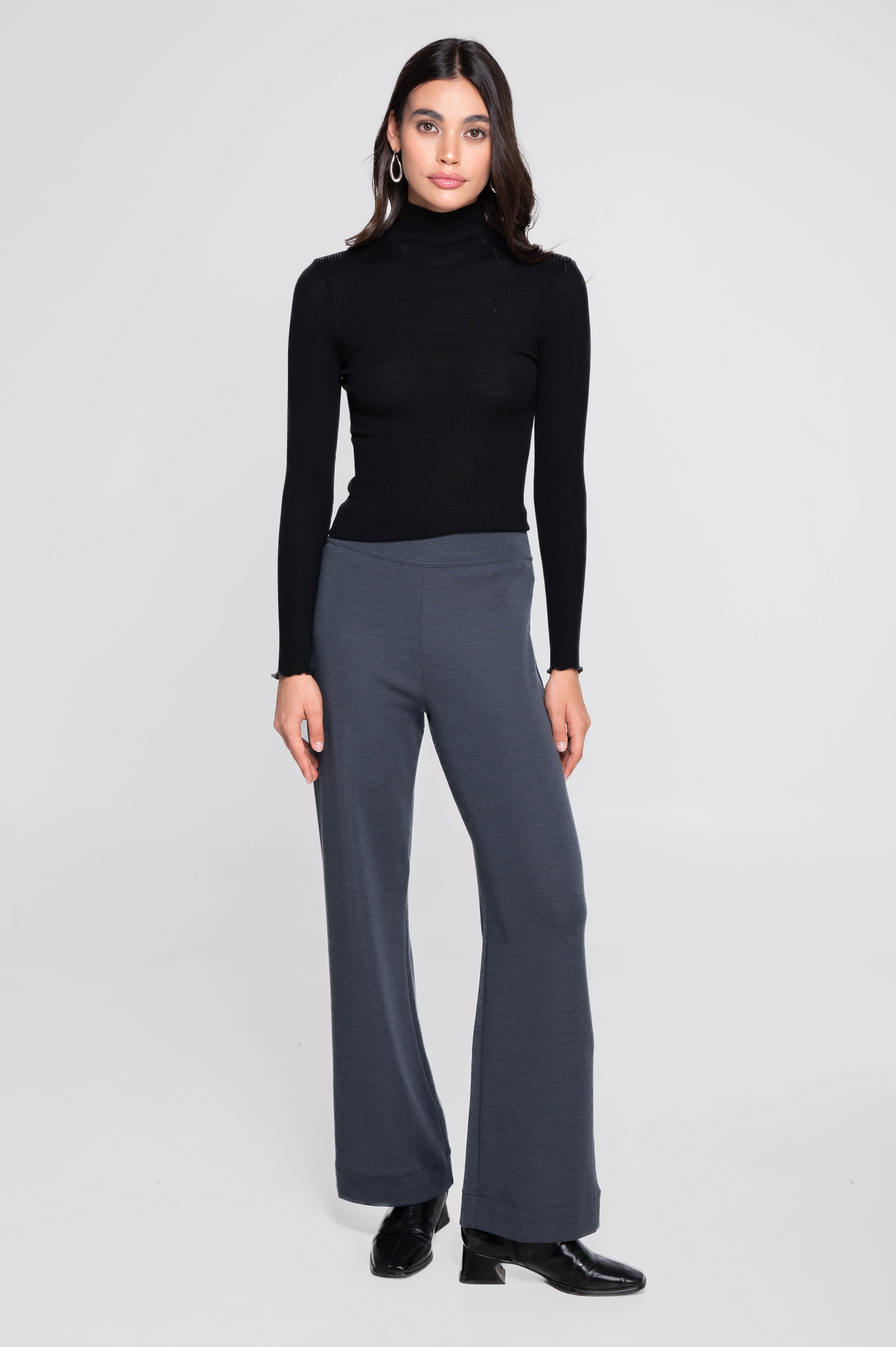 Wide-leg wool and silk trousers 5681 - Image 13