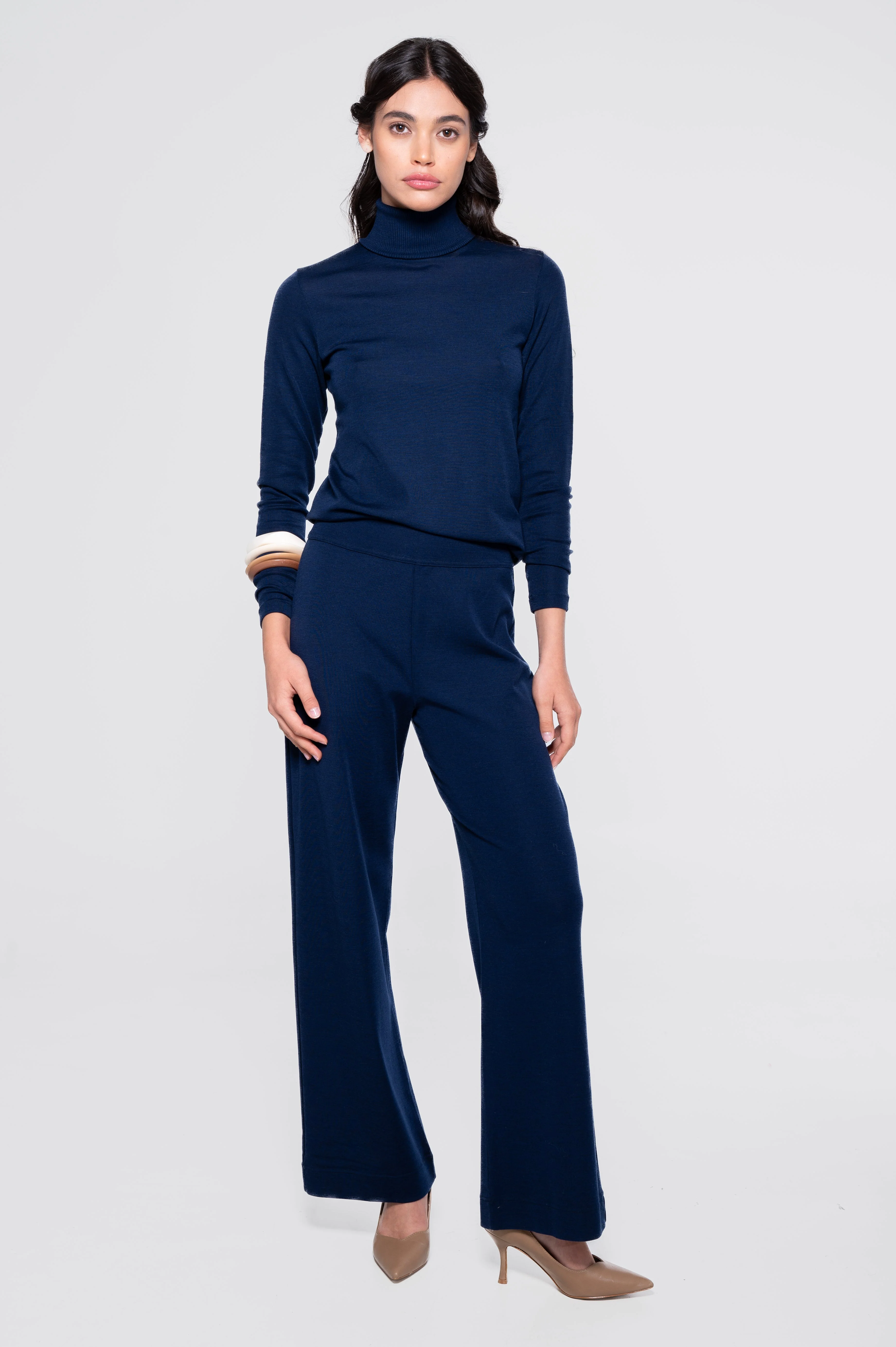 Wide-leg wool and silk trousers 5681 - Image 6