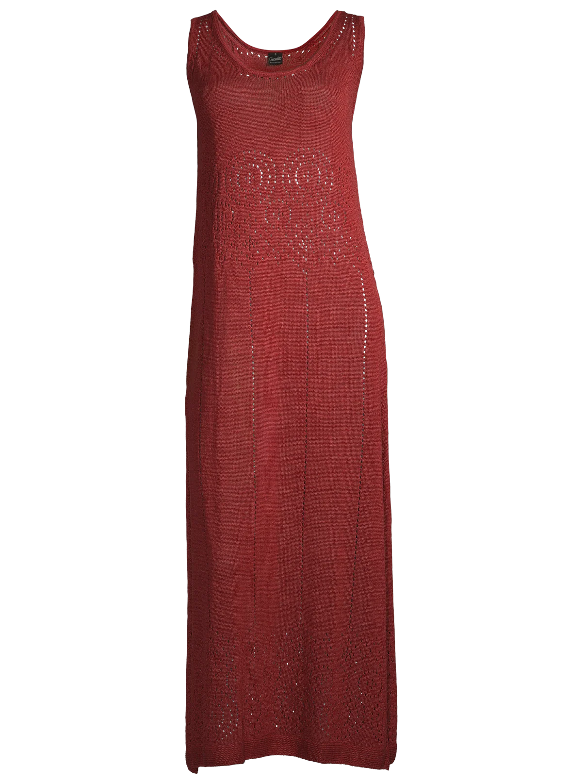 Sleeveless Long Dress knit in pure linen 6588 - Image 6