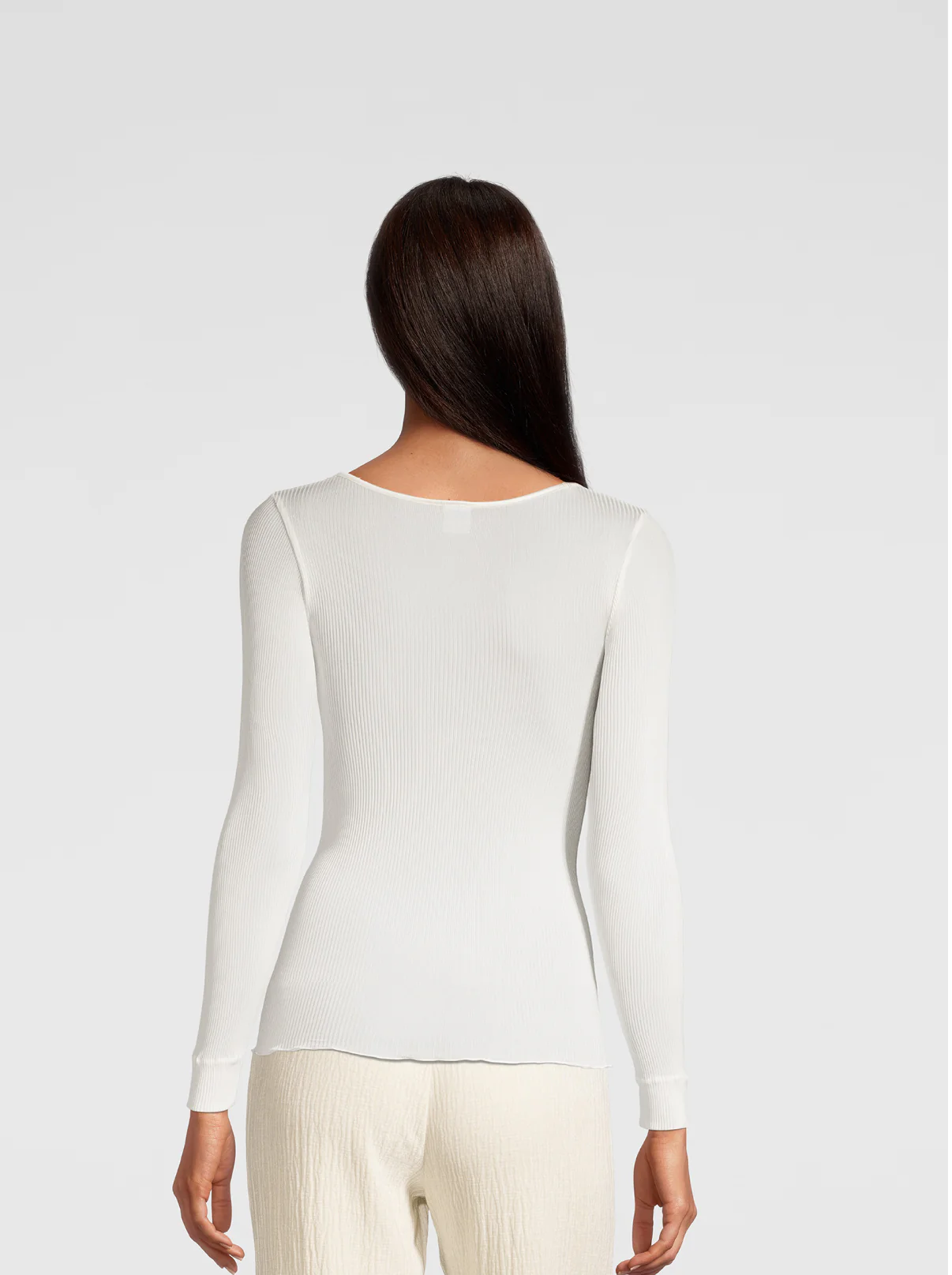 Longsleeves Woman Silk in pure silk organza with satin trimm 9456 - Image 10