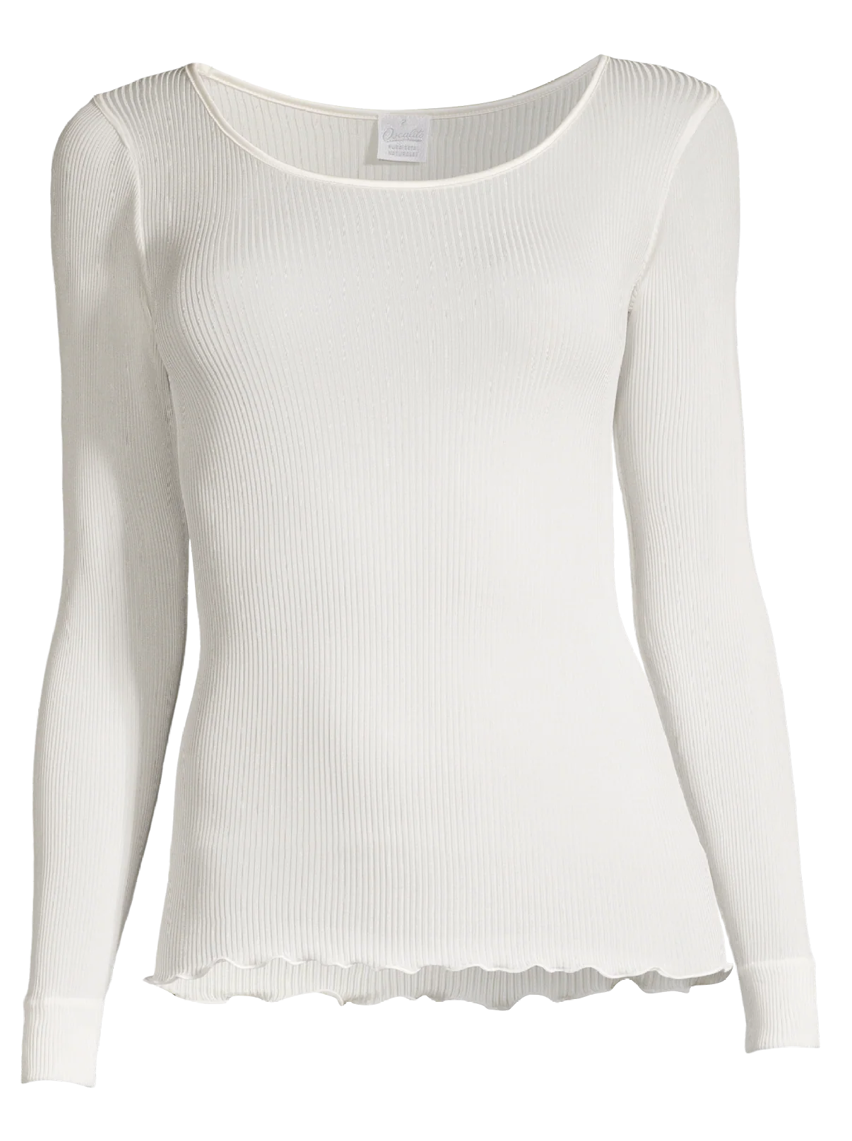 Longsleeves Woman Silk in pure silk organza with satin trimm 9456 - Image 11
