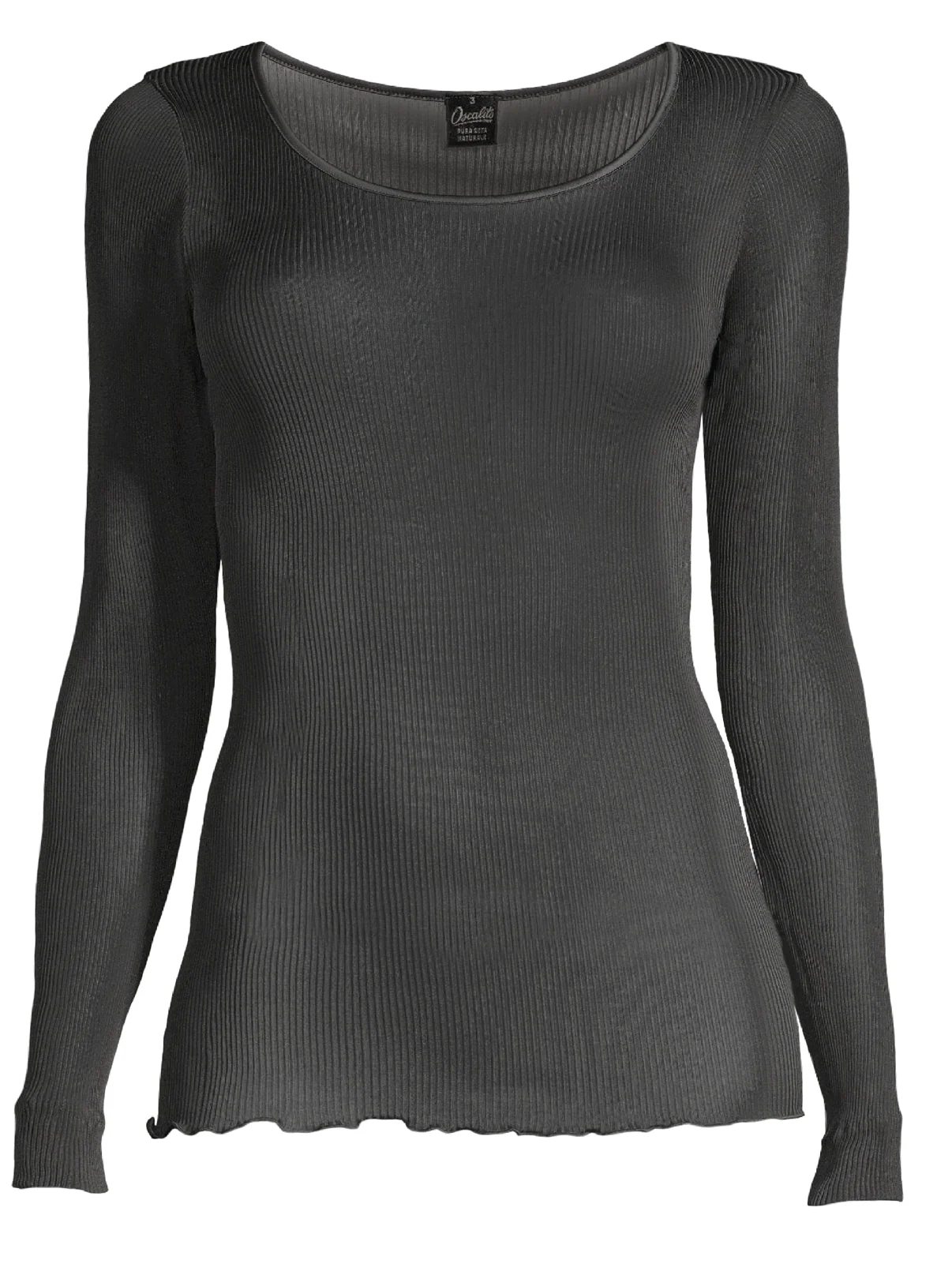 Longsleeves Woman Silk in pure silk organza with satin trimm 9456 - Image 17