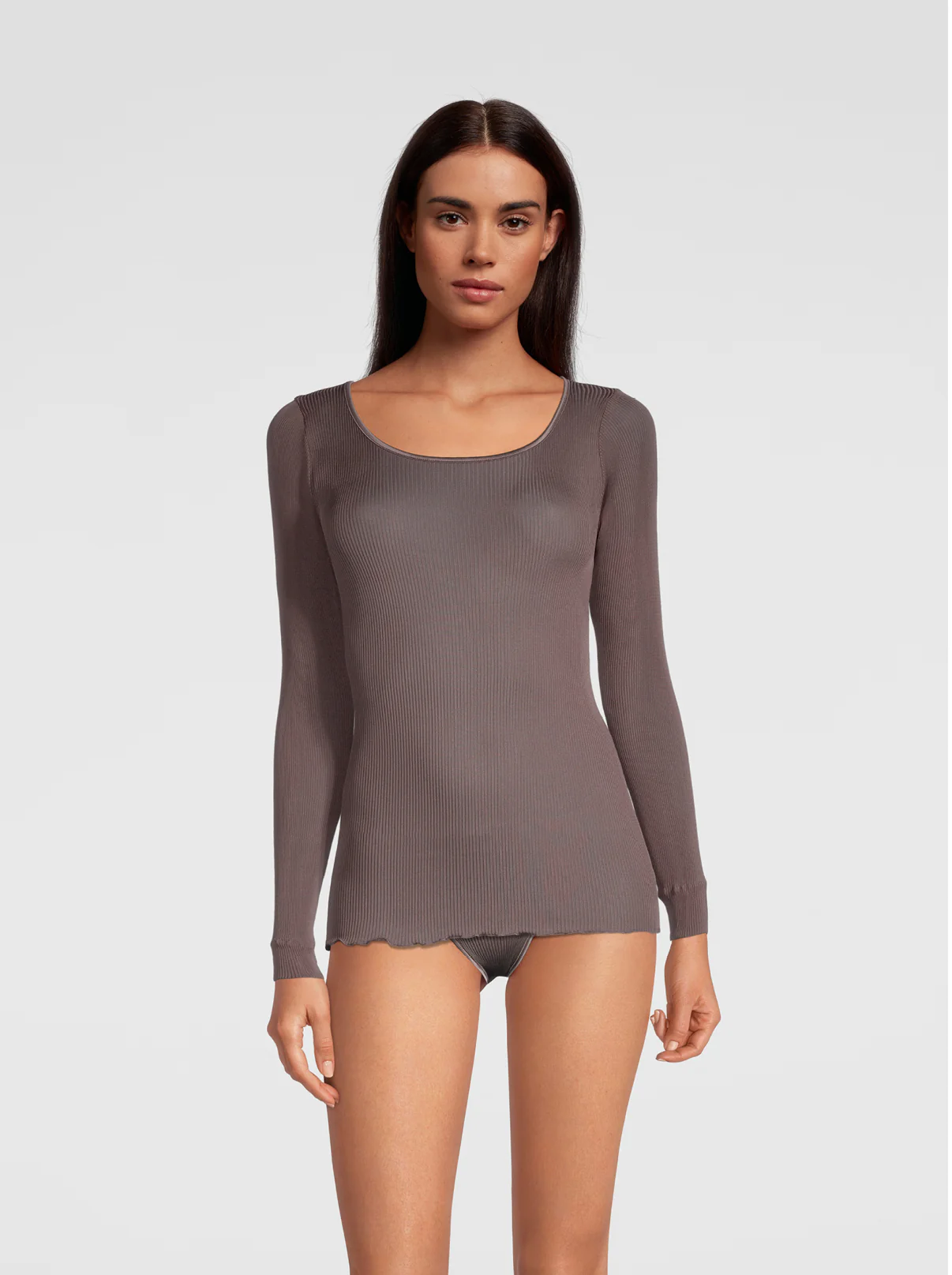 Longsleeves Woman Silk in pure silk organza with satin trimm 9456 - Image 18