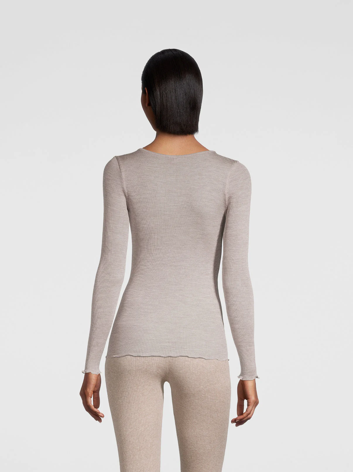 Long-Sleeved shirt in organzine silk 9515 - Image 5