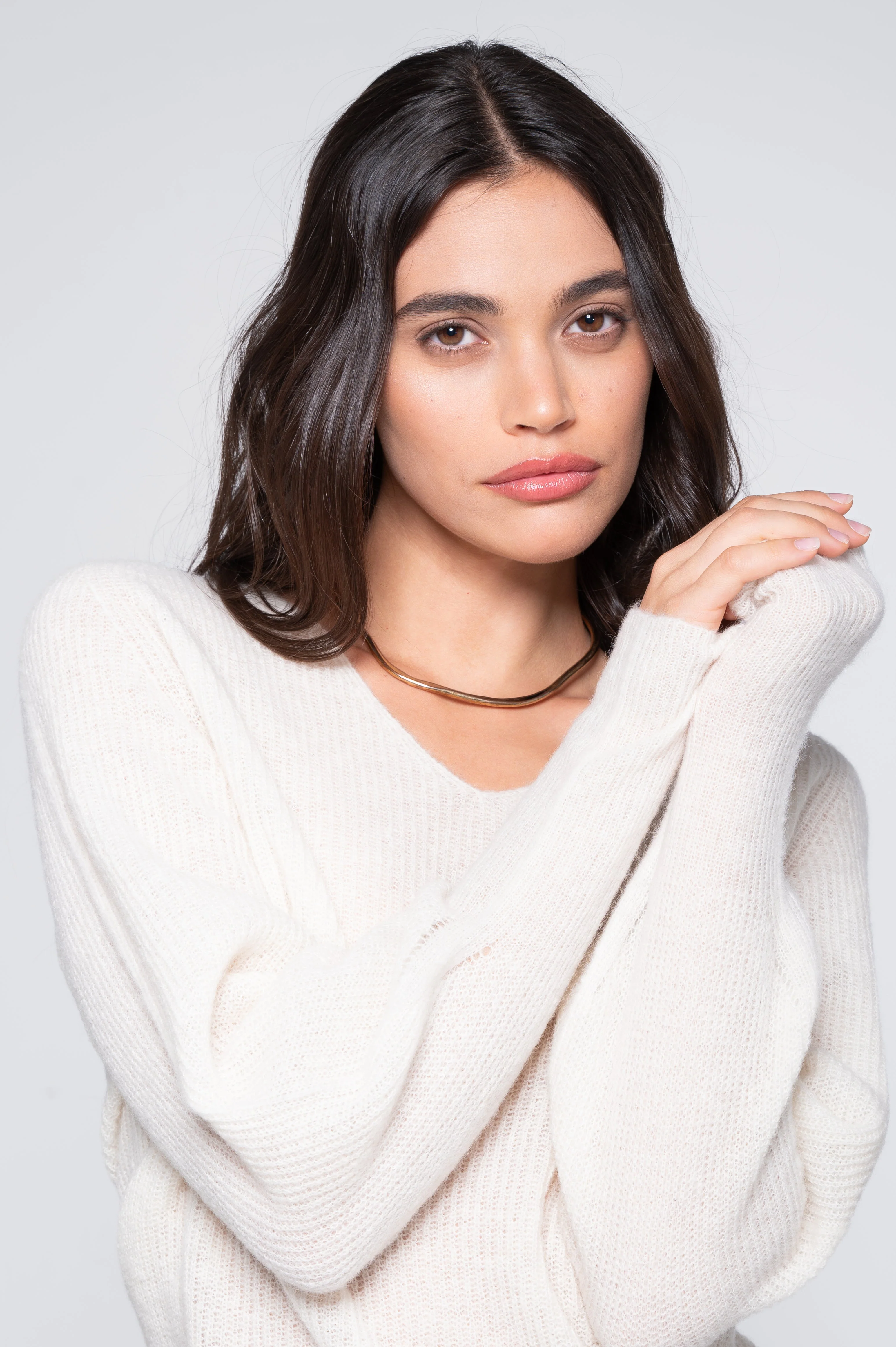 V neck pullover in alpaca 7483 - Image 11