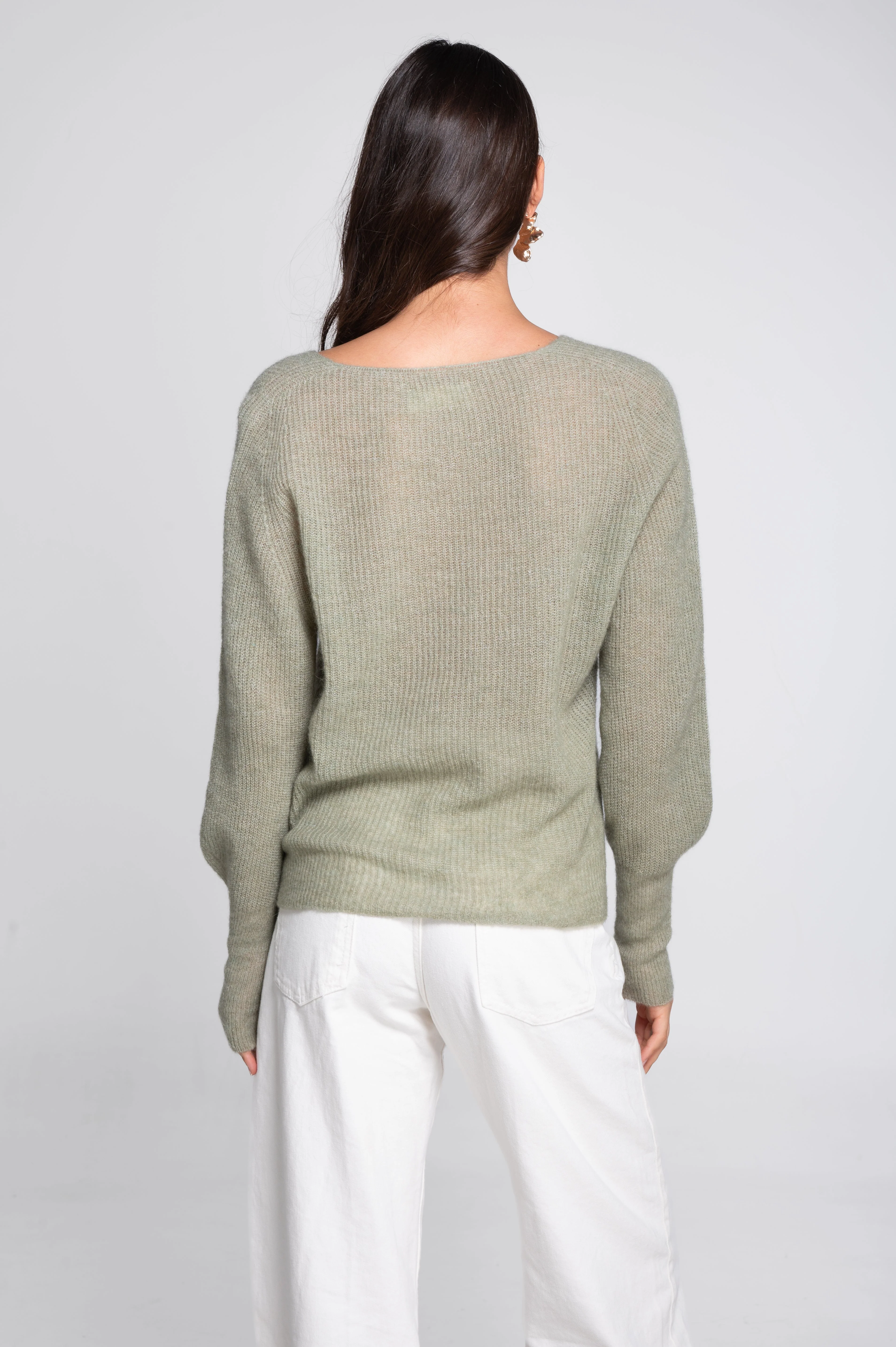 V neck pullover in alpaca 7483 - Image 7