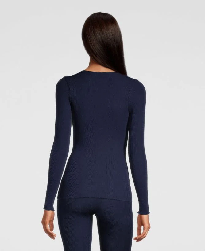 Satin Wool and Silk V neck Longsleeved top 4248 - Image 5