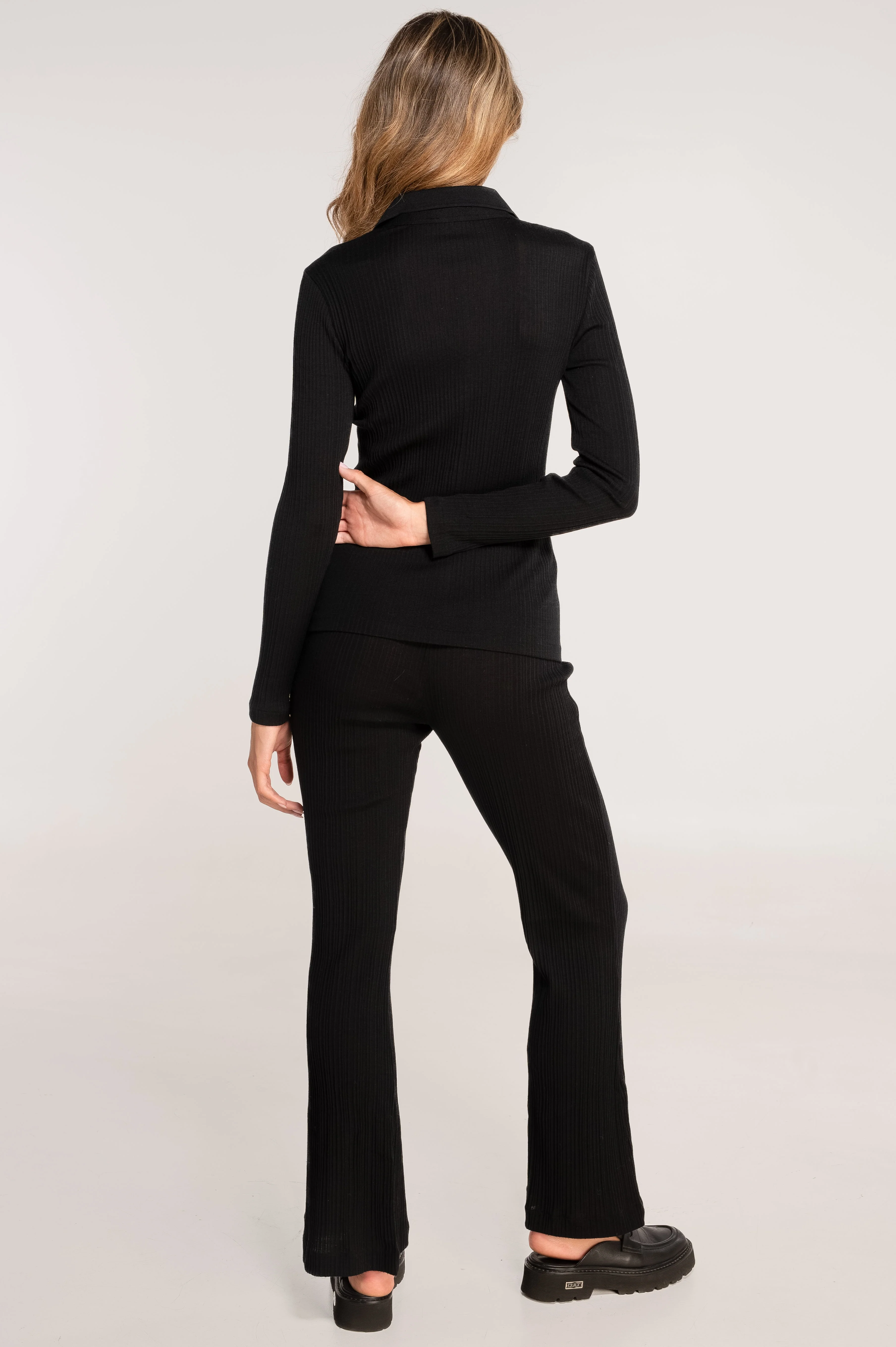 Wool and silk long sleeves polo shirt 7460 - Image 15
