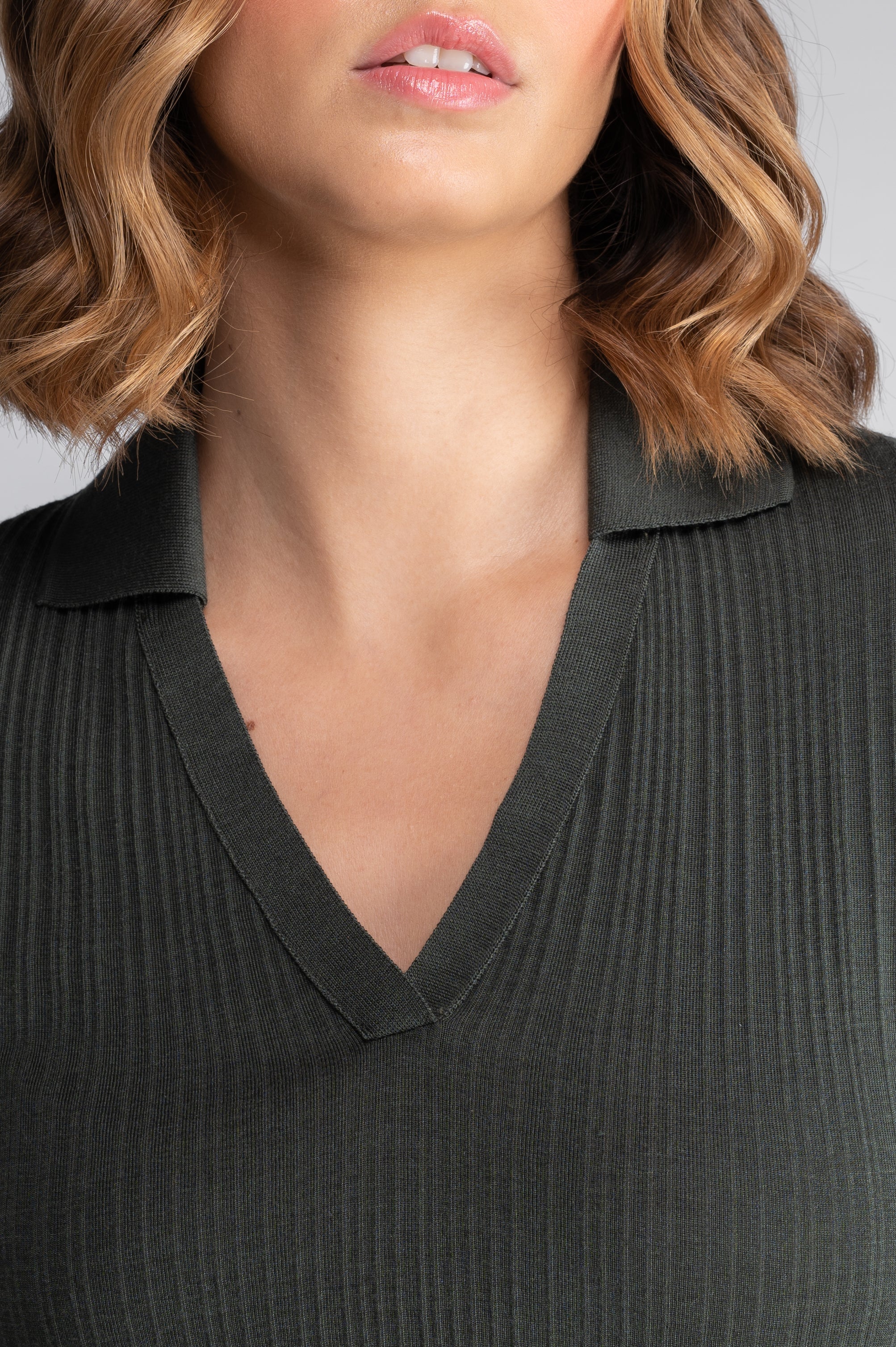 Wool and silk long sleeves polo shirt 7460 - Image 21