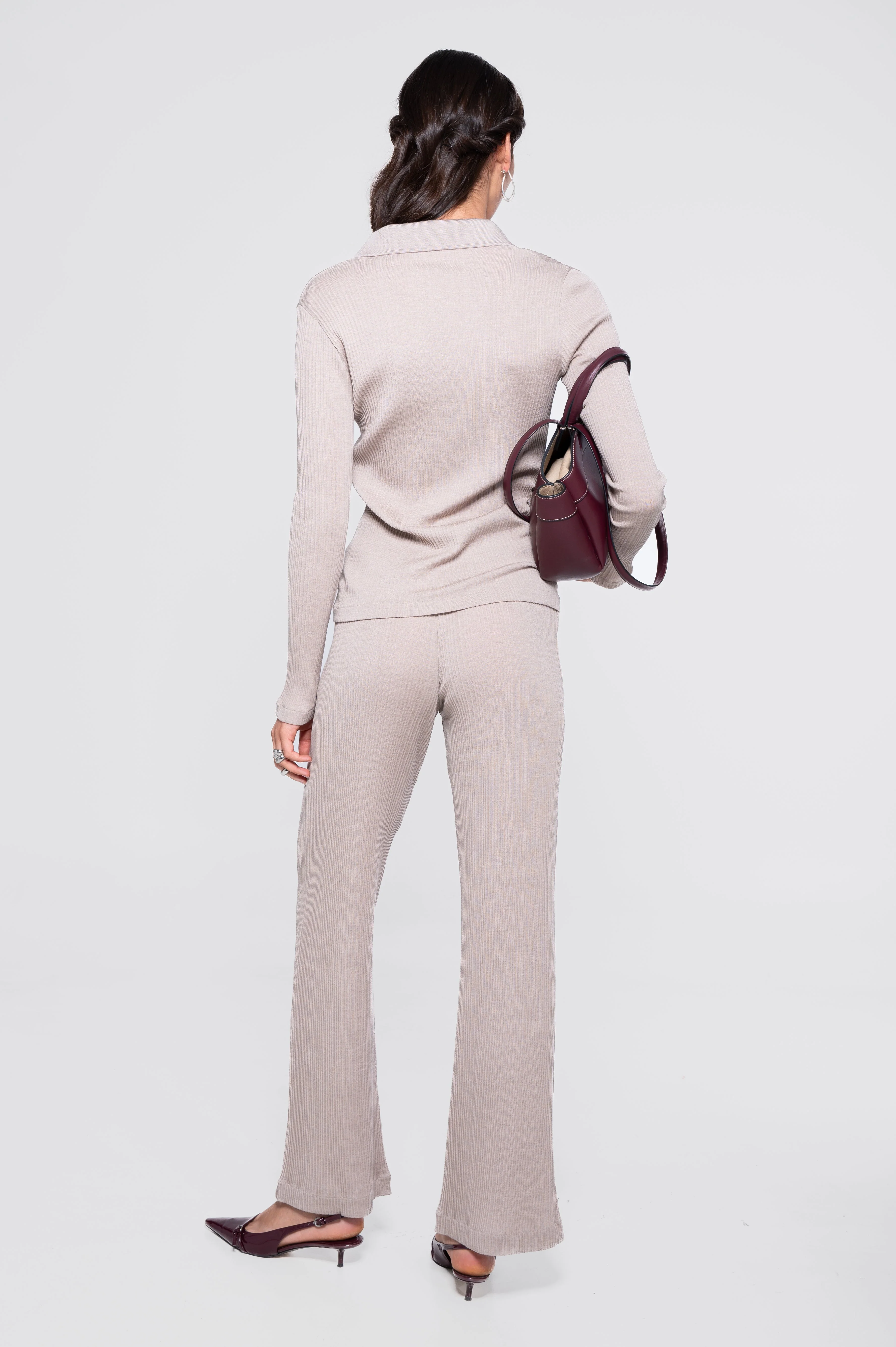 Wool and silk long sleeves polo shirt 7460 - Image 3