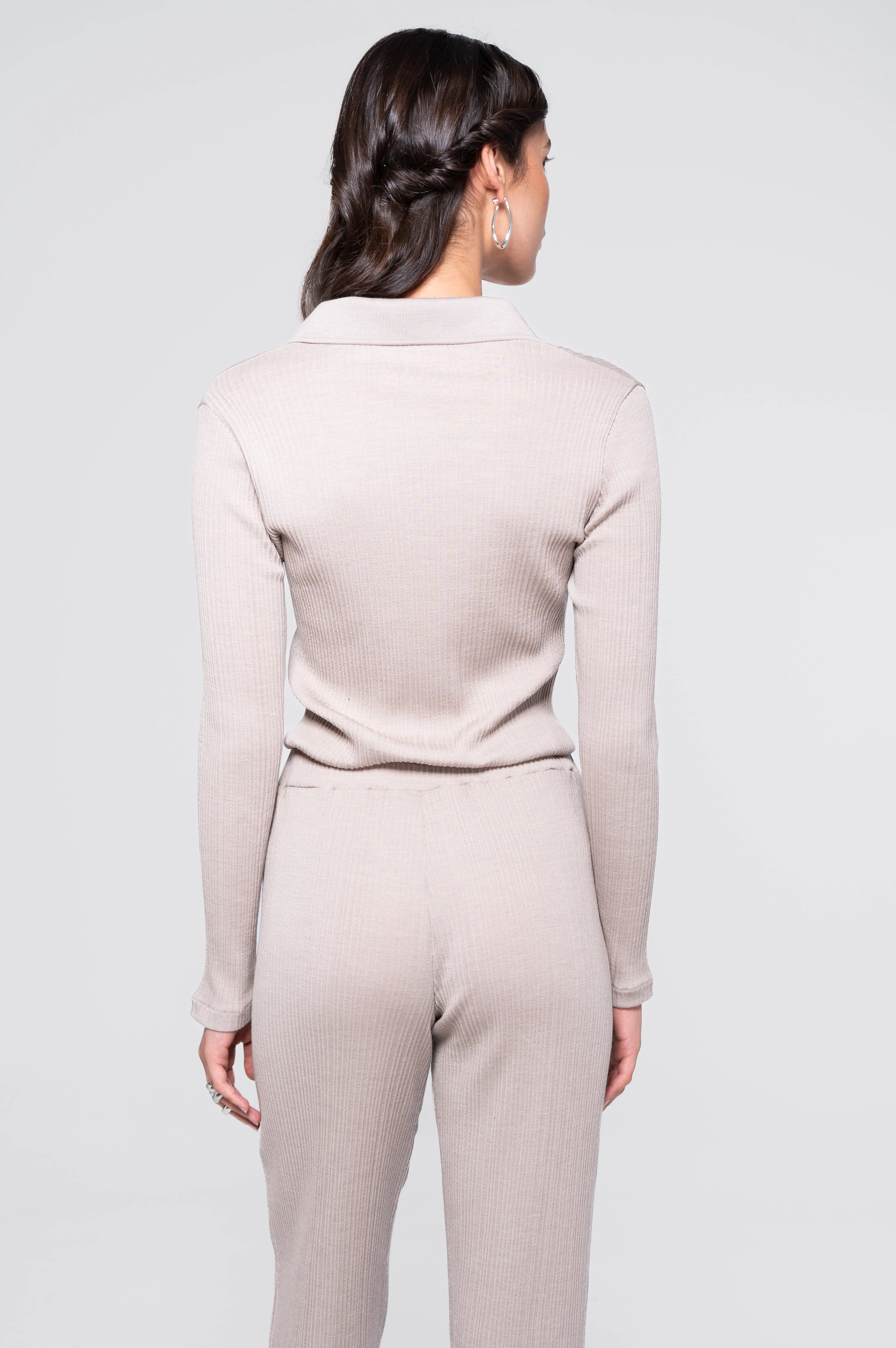 Wool and silk long sleeves polo shirt 7460 - Image 6
