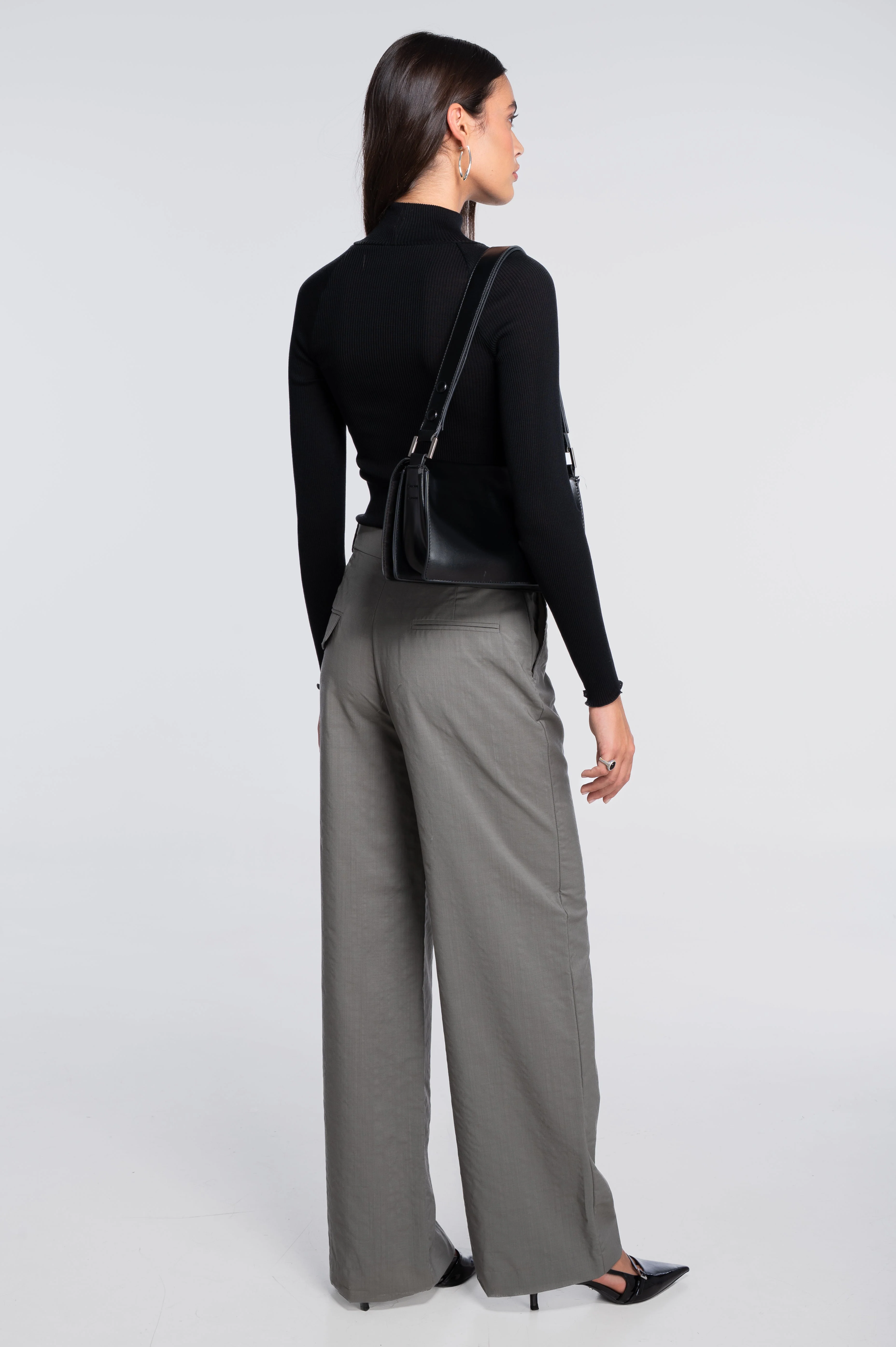 Long sleeves mock neck shirt with vintage macramé motif 7608 - Image 6