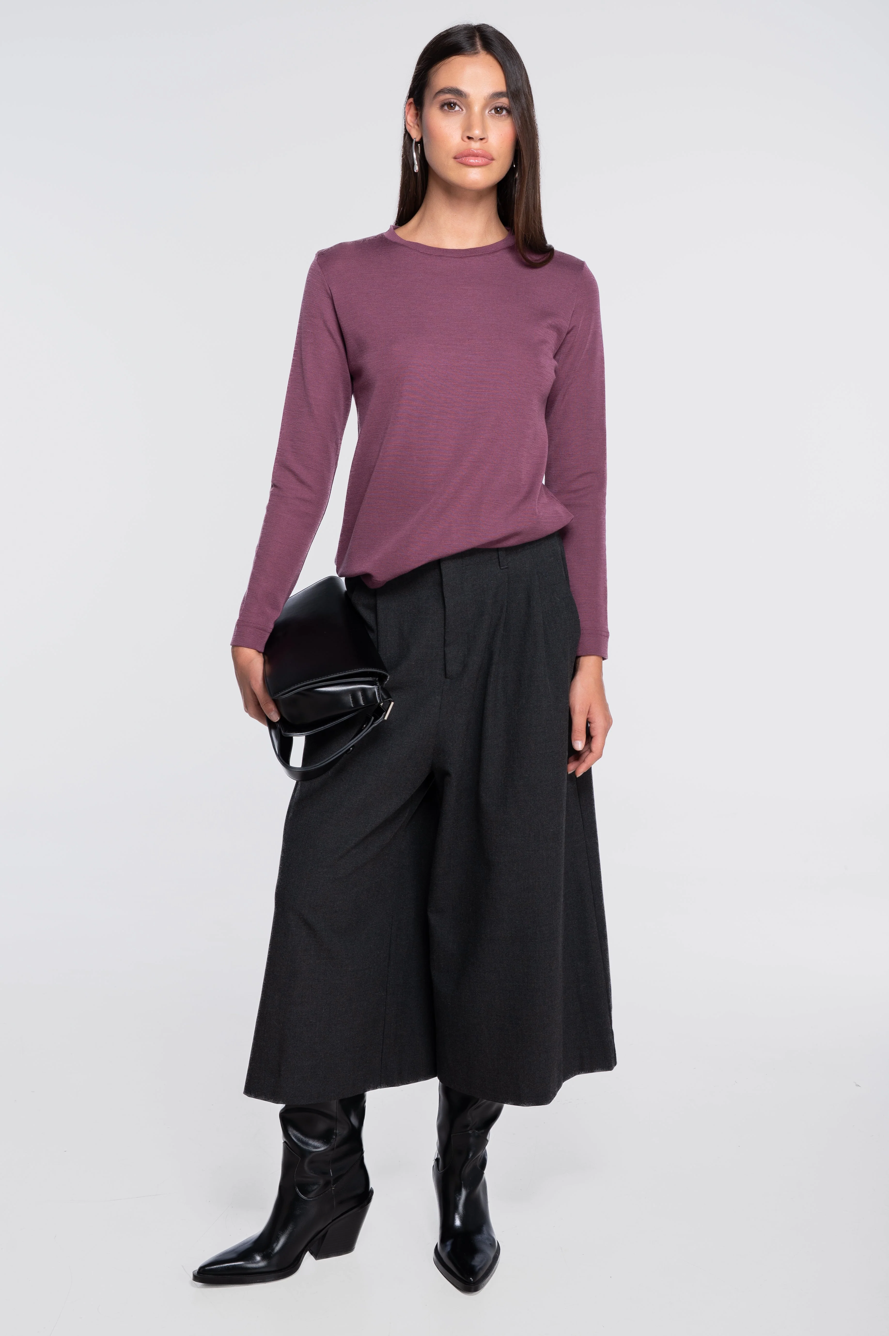 Wool and silk long sleeves roundneck shirt 7637 - Image 10