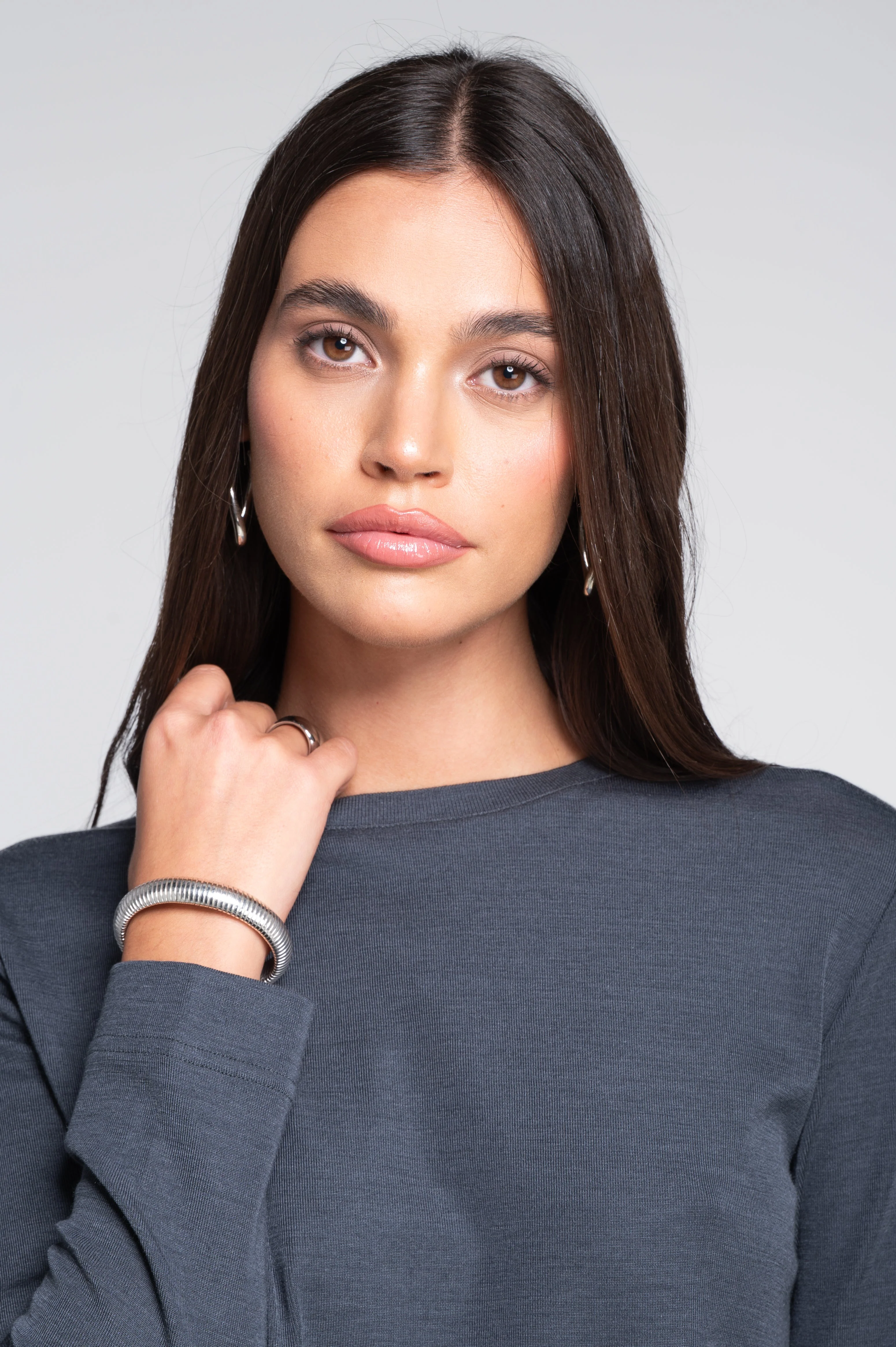 Wool and silk long sleeves roundneck shirt 7637 - Image 15