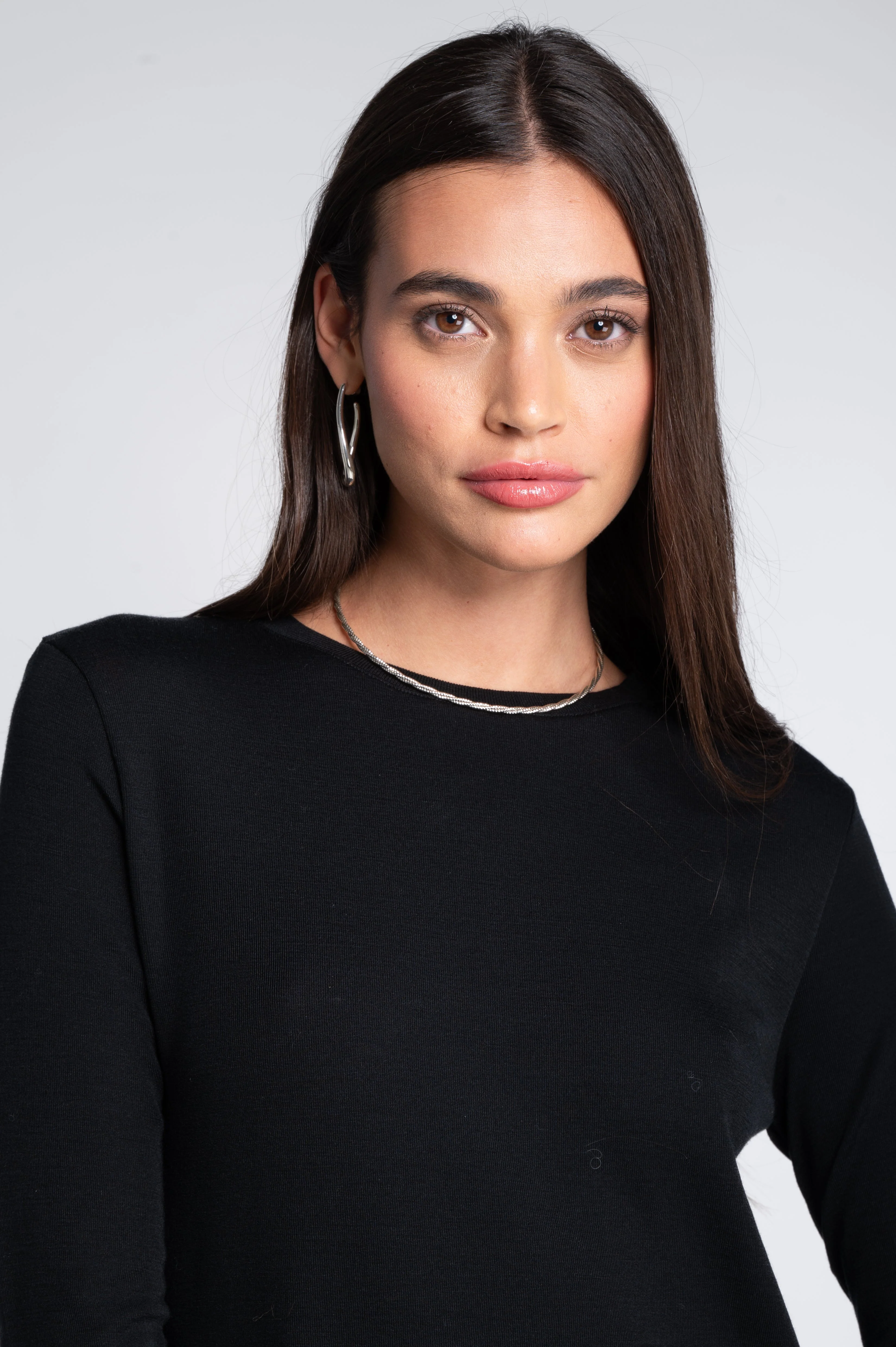 Wool and silk long sleeves roundneck shirt 7637 - Image 3
