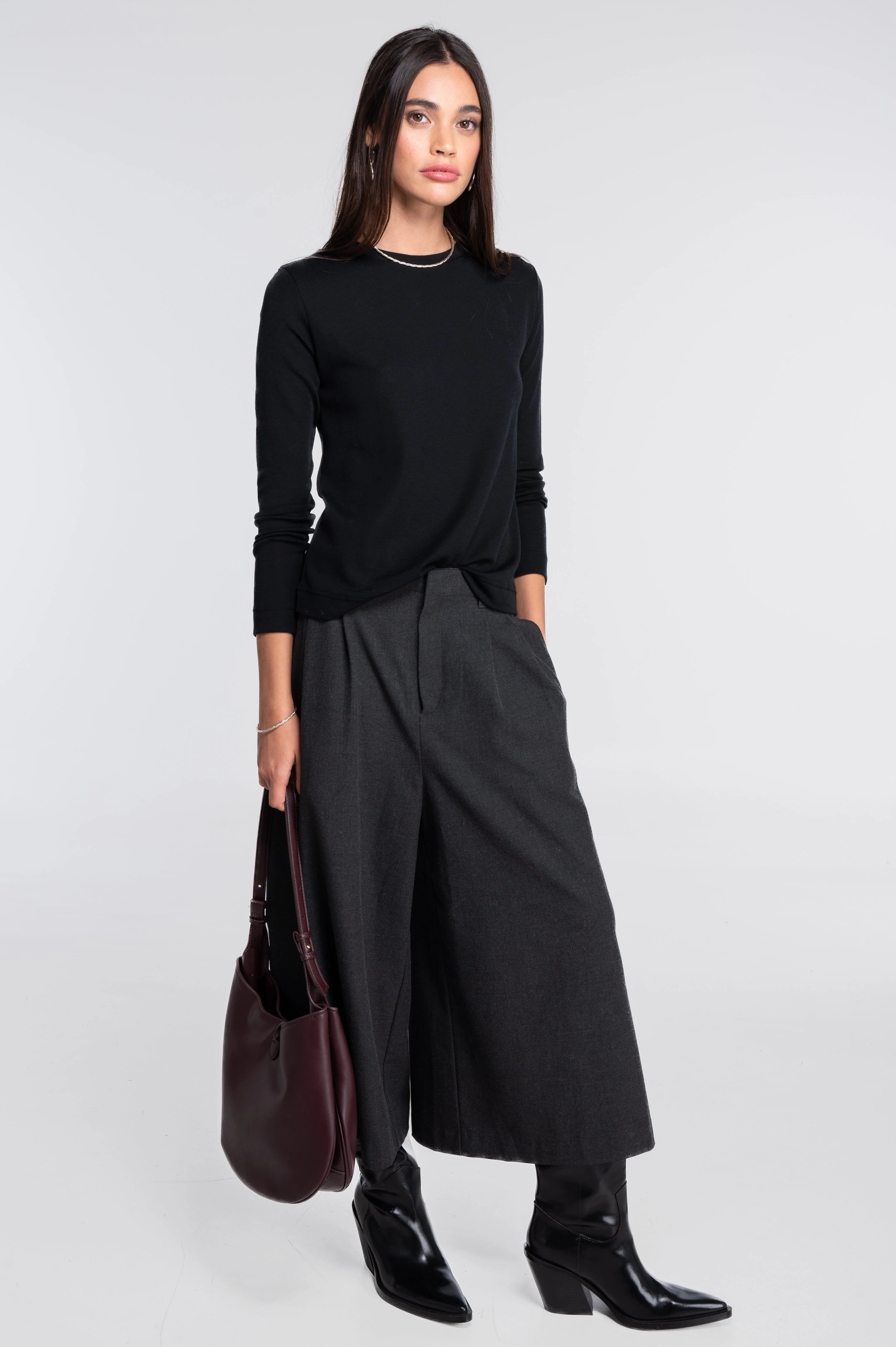 Wool and silk long sleeves roundneck shirt 7637 - Image 4
