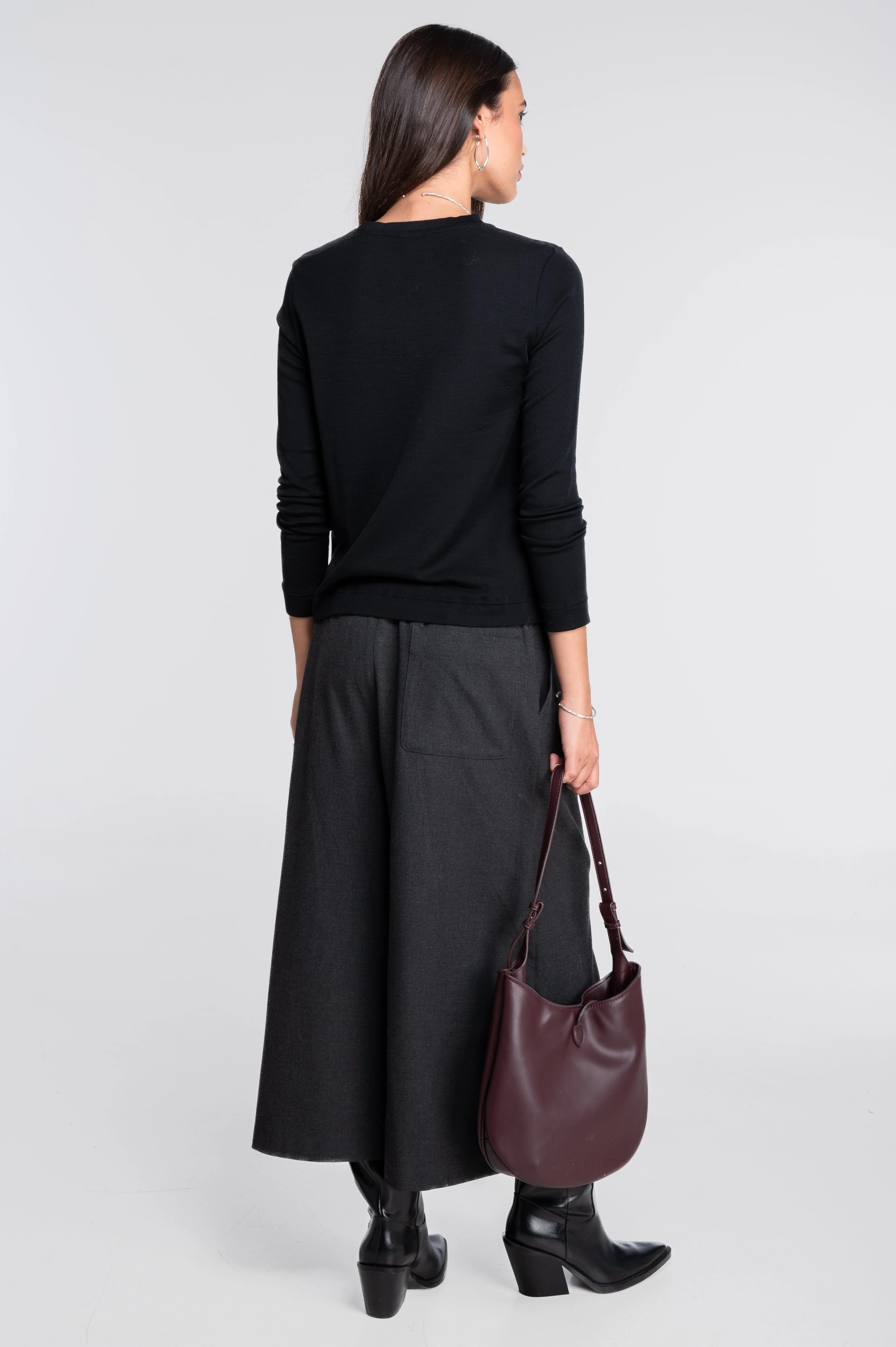 Wool and silk long sleeves roundneck shirt 7637 - Image 6