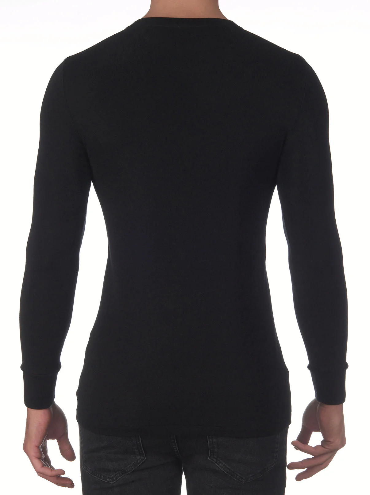 Men's long-sleeve wool and silk roundneck shirt 626 - Image 5