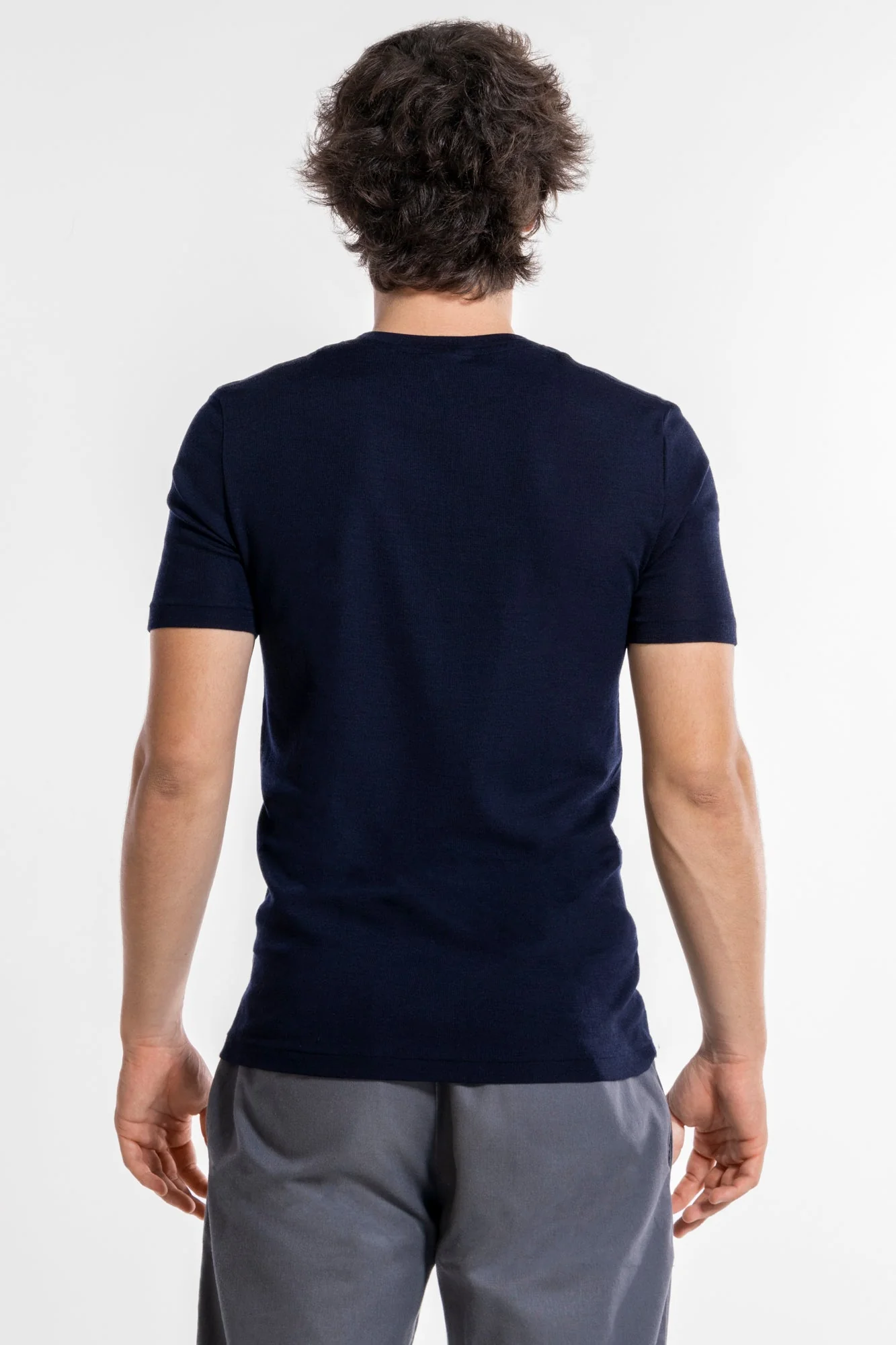 Men's roundneck t-shirt in wool and silk 624 - Image 3