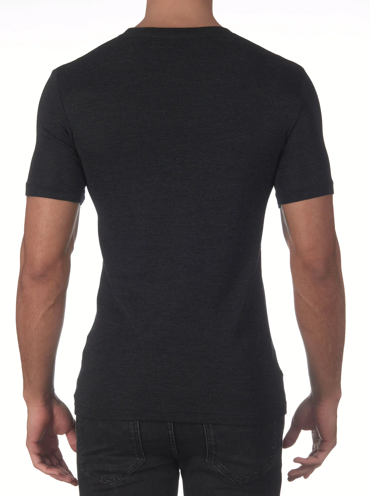 Men's roundneck t-shirt in wool and silk 624 - Image 7