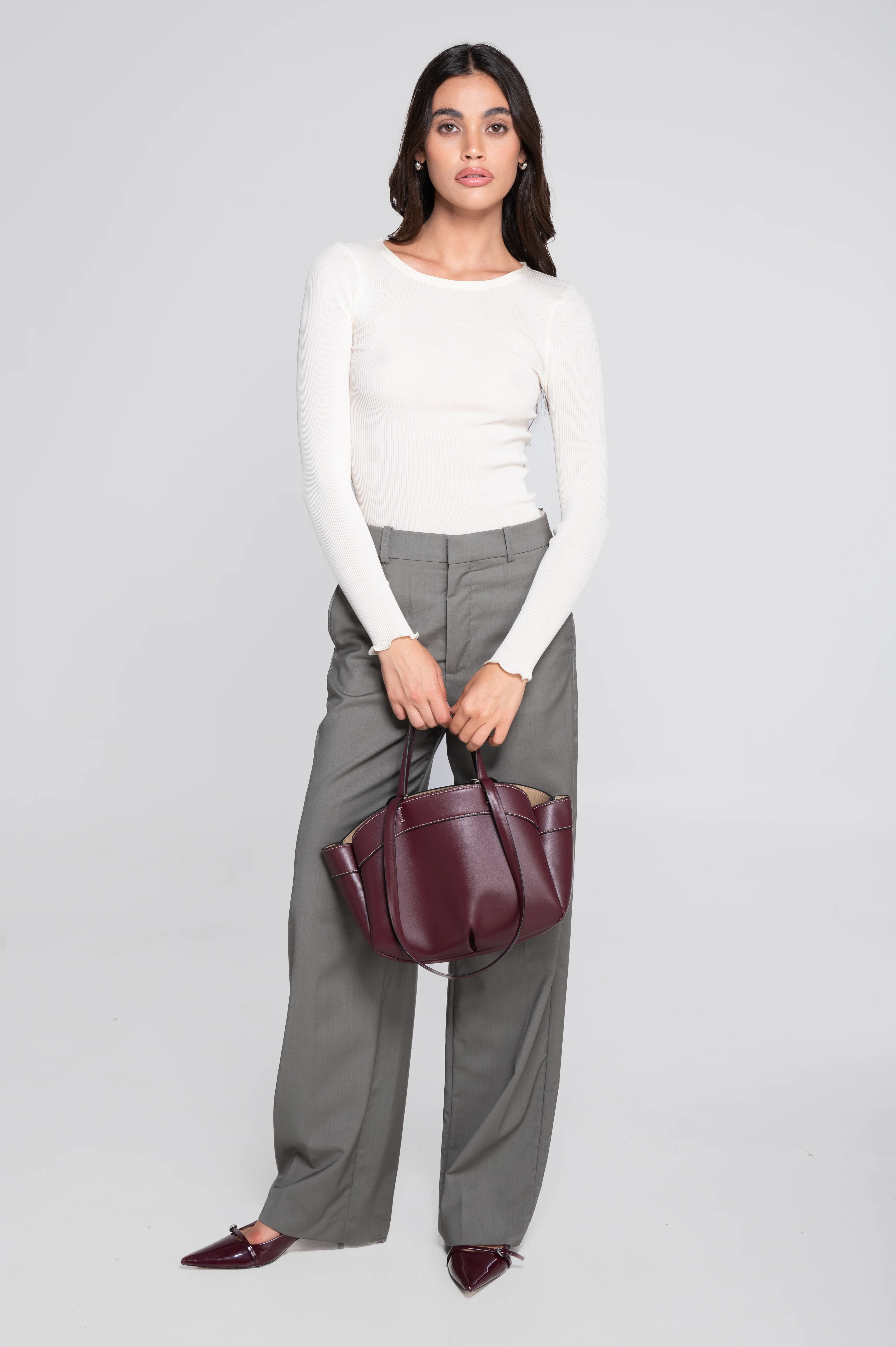 Wool and silk long sleeves roundneck shirt 3446R - Image 16