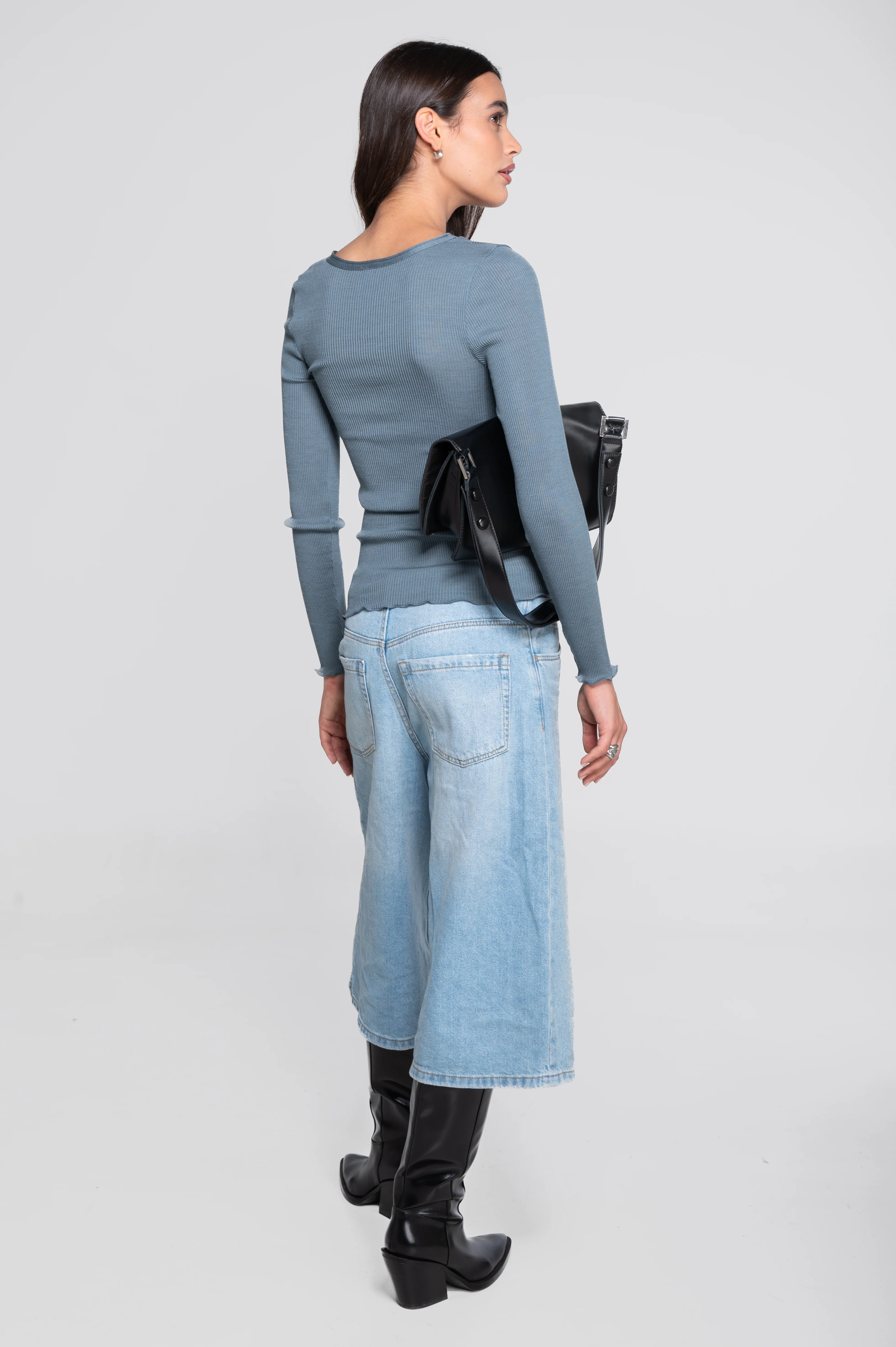 Wool and silk long sleeves roundneck shirt 3446R - Image 42