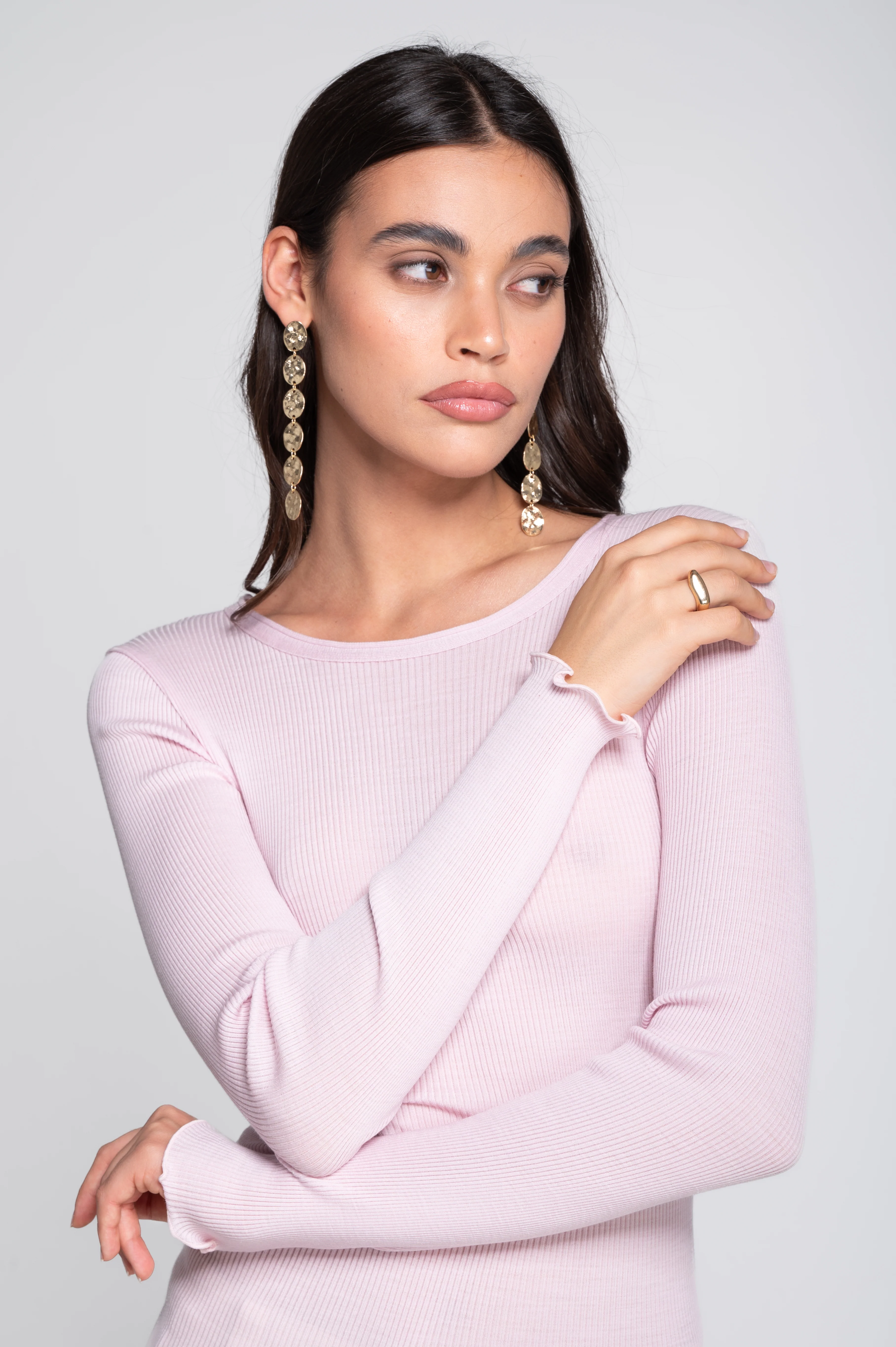 Wool and silk long sleeves roundneck shirt 3446R - Image 46