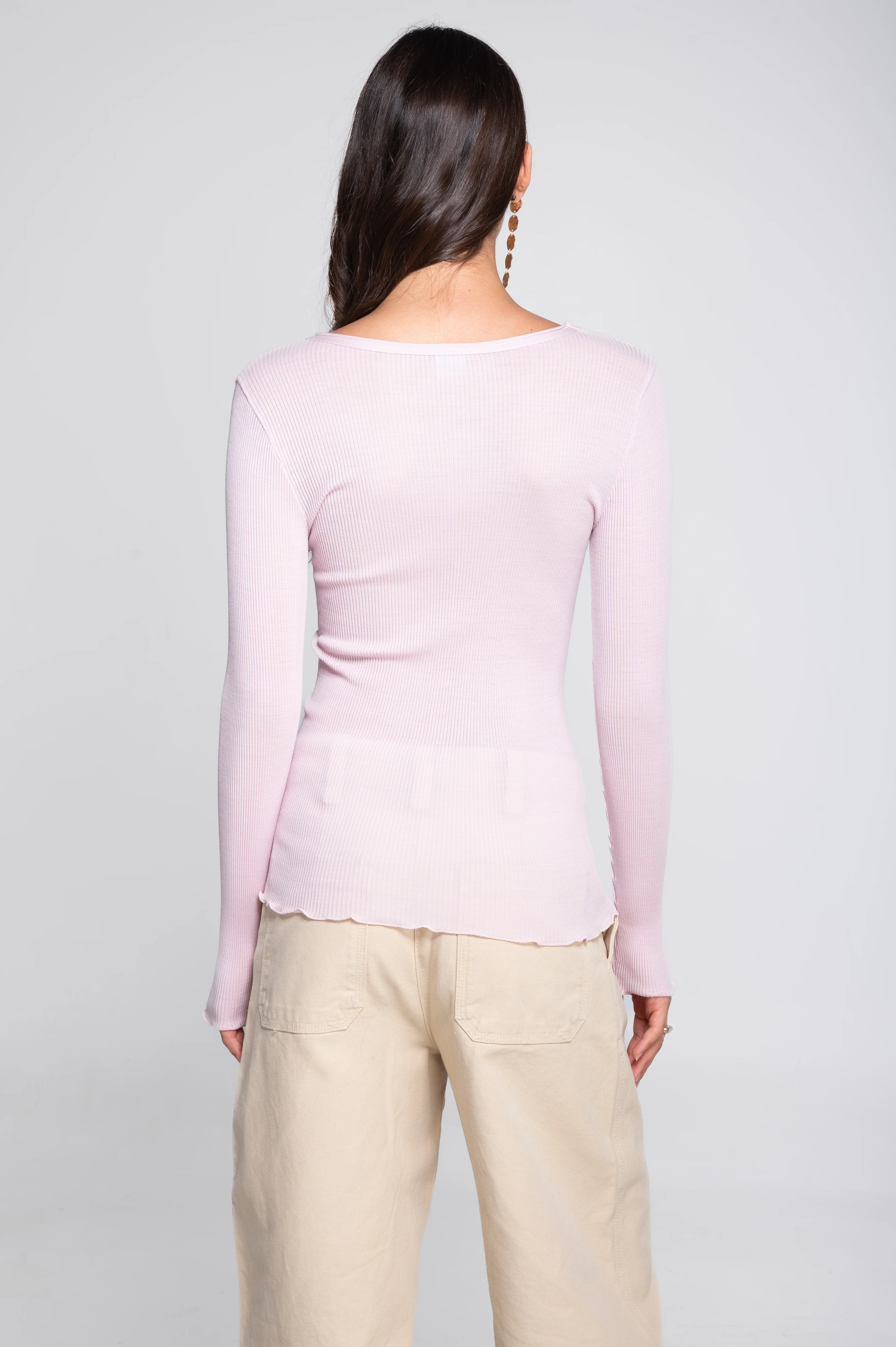 Wool and silk long sleeves roundneck shirt 3446R - Image 48