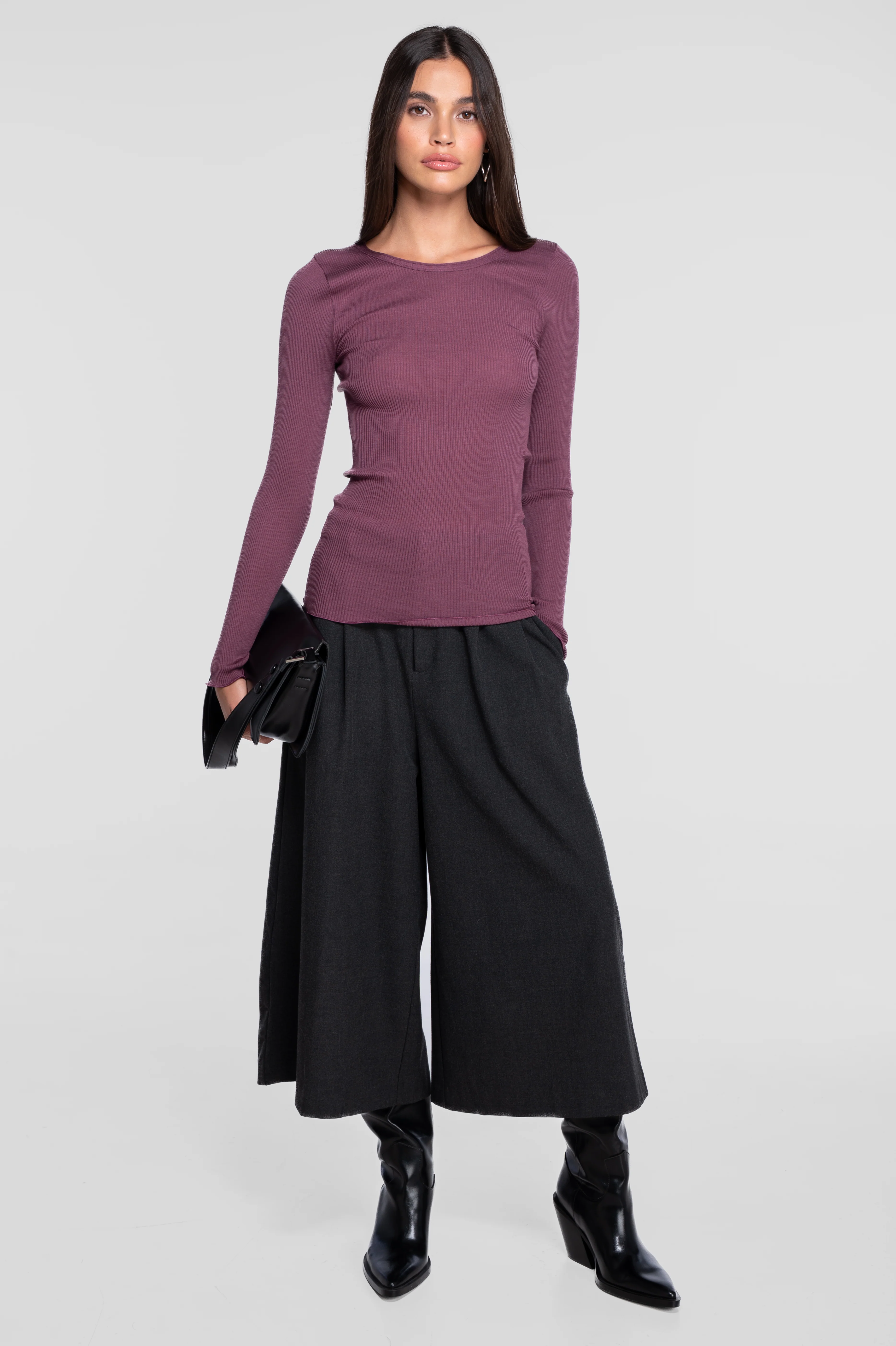 Wool and silk long sleeves roundneck shirt 3446R - Image 52