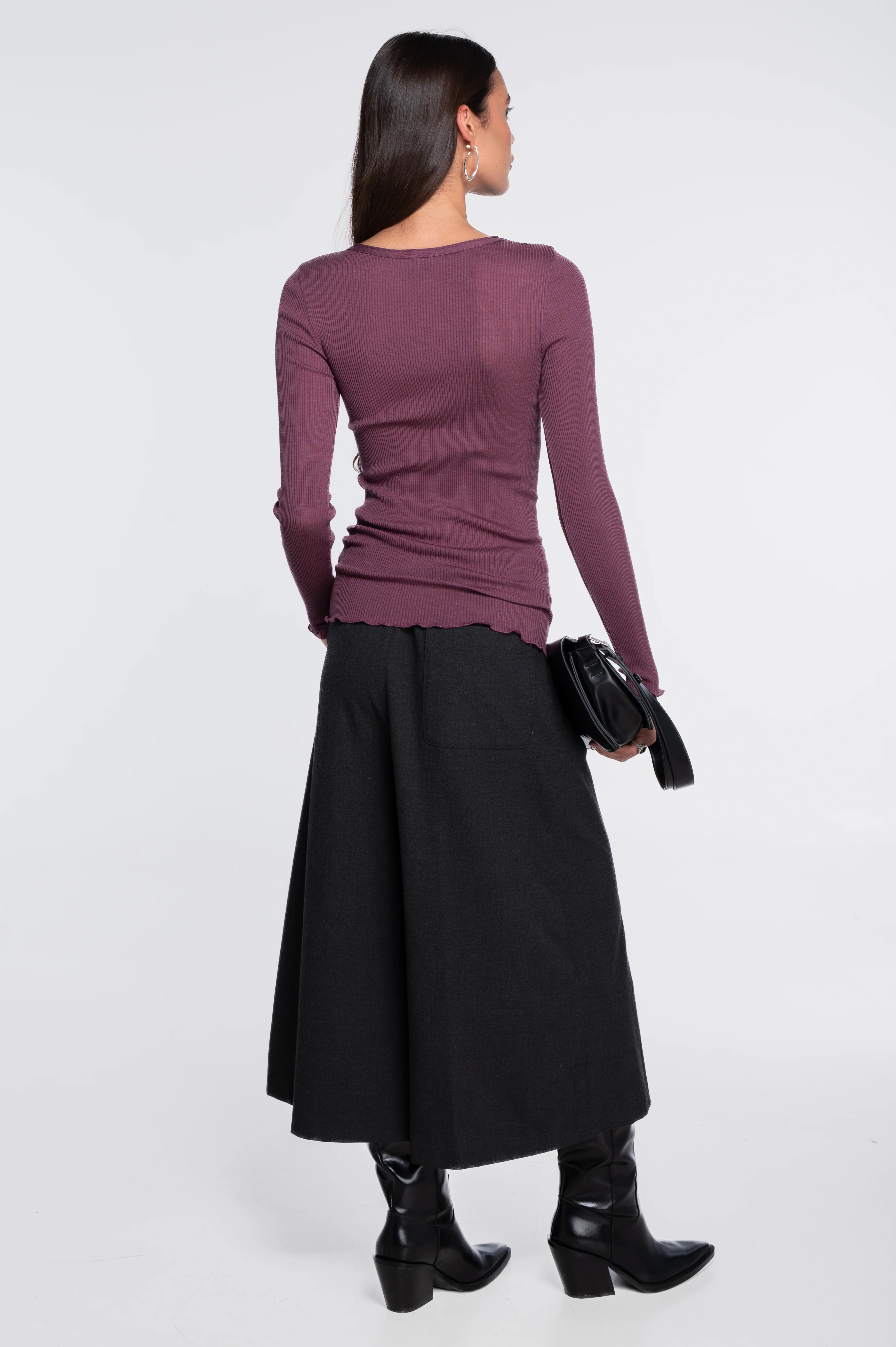 Wool and silk long sleeves roundneck shirt 3446R - Image 54