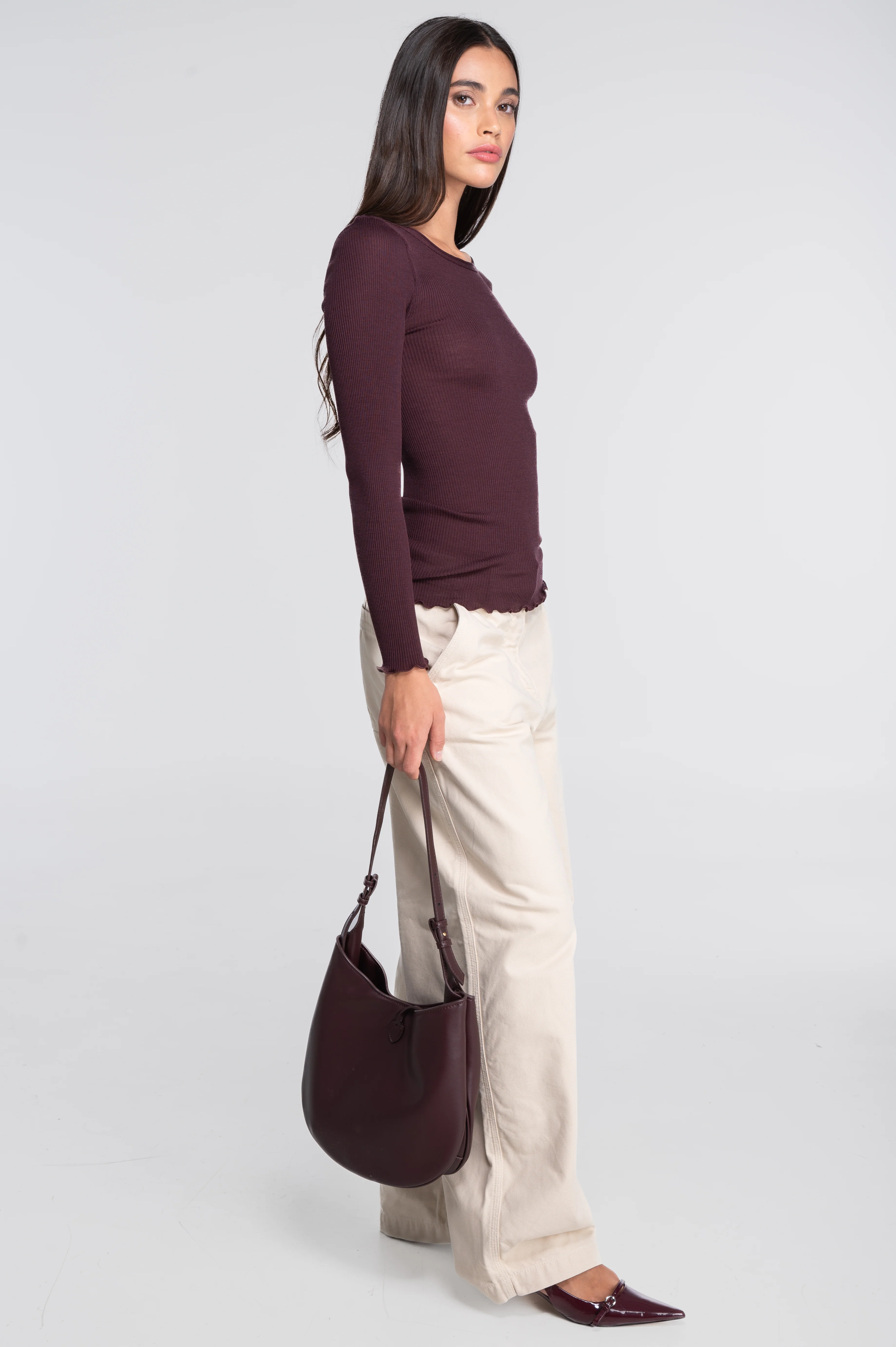 Wool and silk long sleeves roundneck shirt 3446R - Image 6