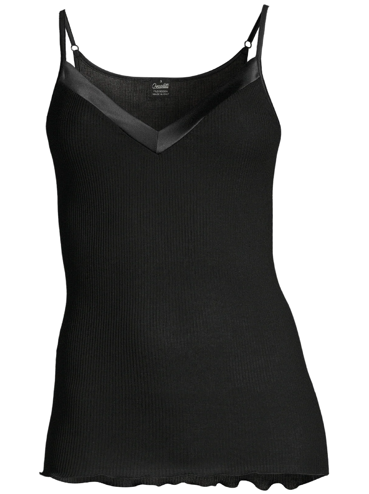 Filoscozia Spaghetti V Neck Top with Satin Edging 16130 - Image 6