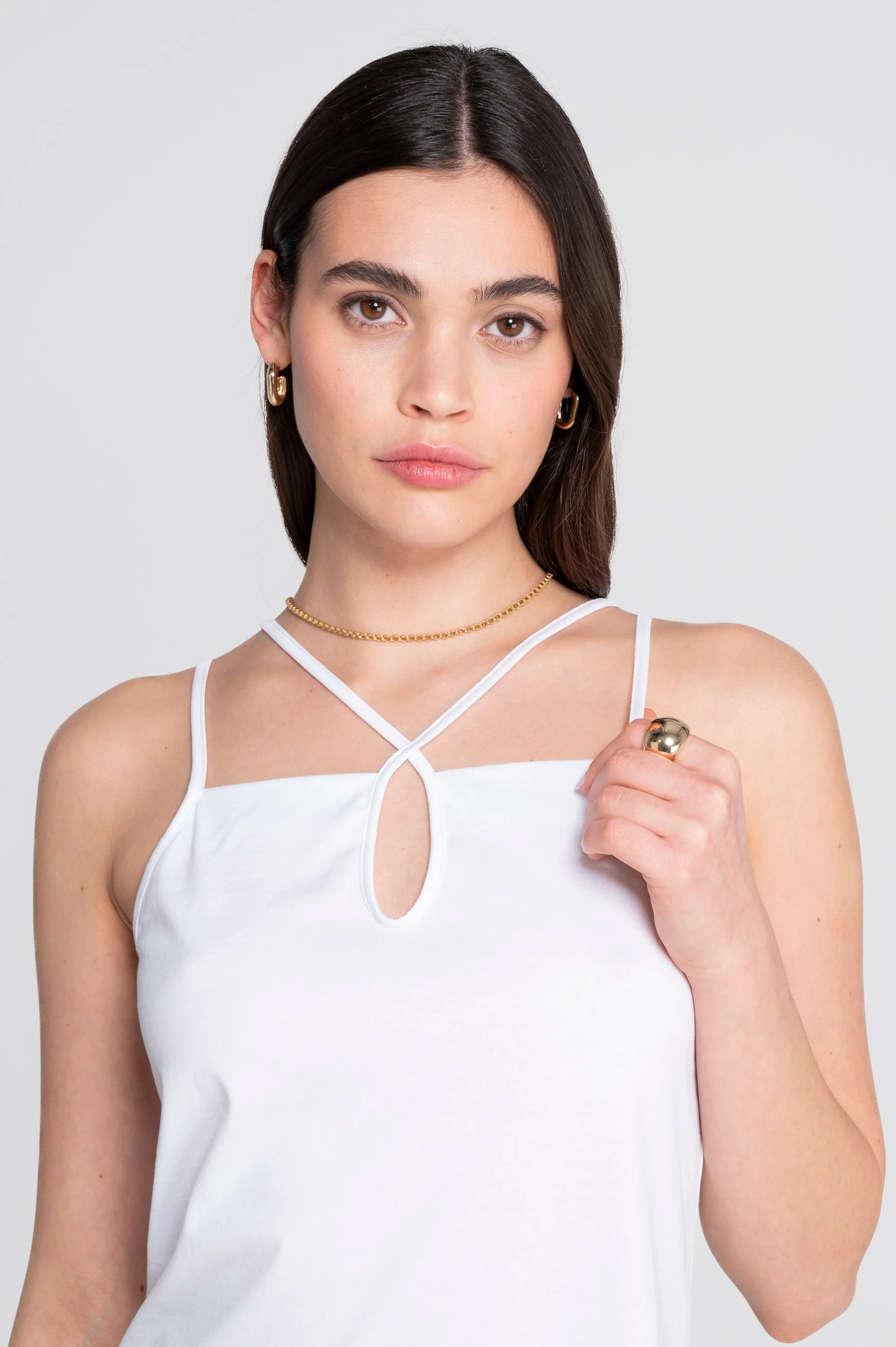 Camisole top in jersey cotton with chantilly lace 7523 - Image 10