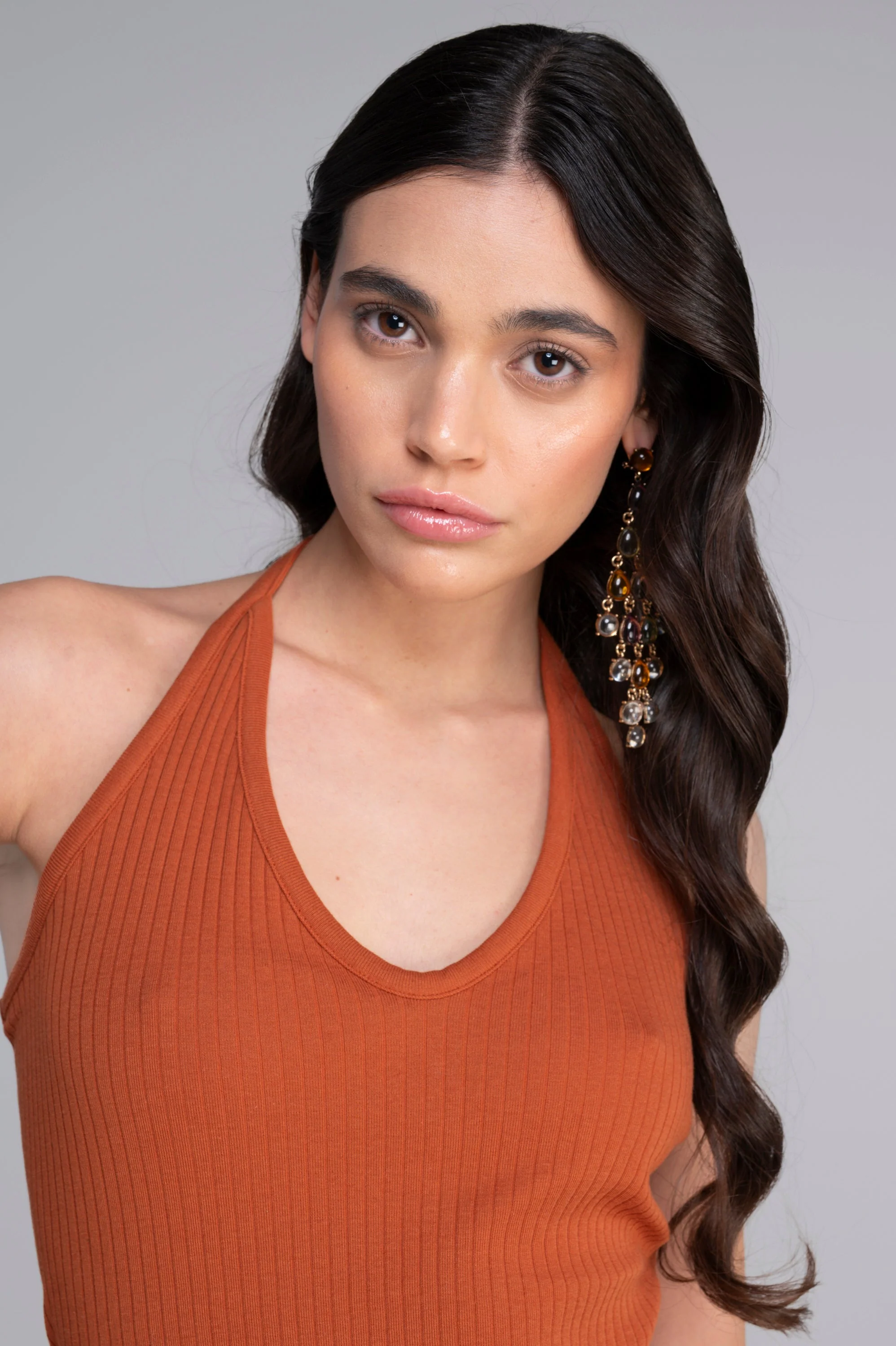 Cotton halter V neck top 7560 - Image 20