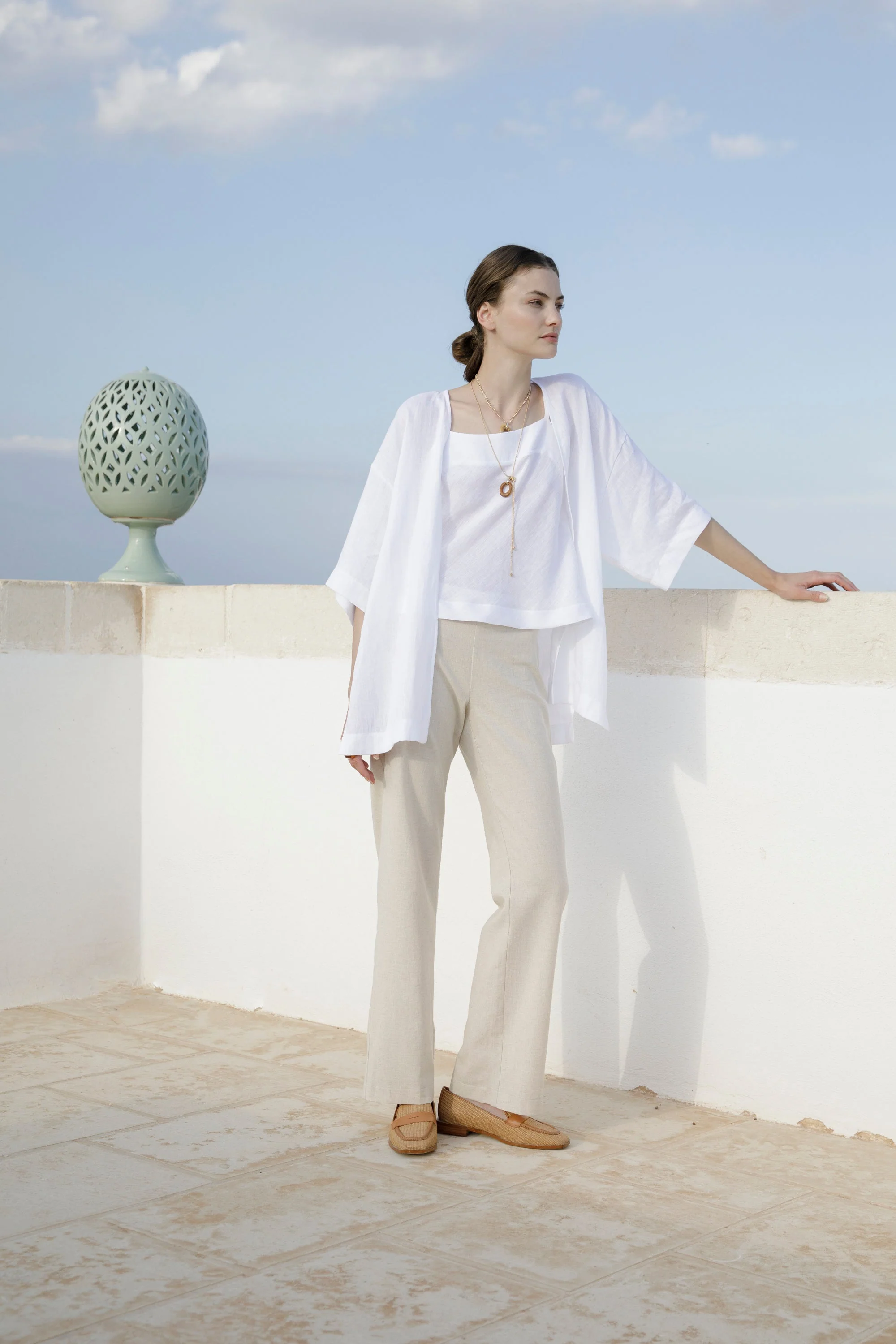 Flared linen camisole top 7552L - Image 3