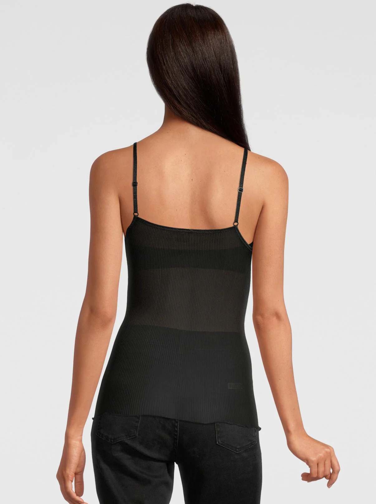 Dentelle de Calais®” Spaghetti Top V-neck in pure silk 9474 - Image 9