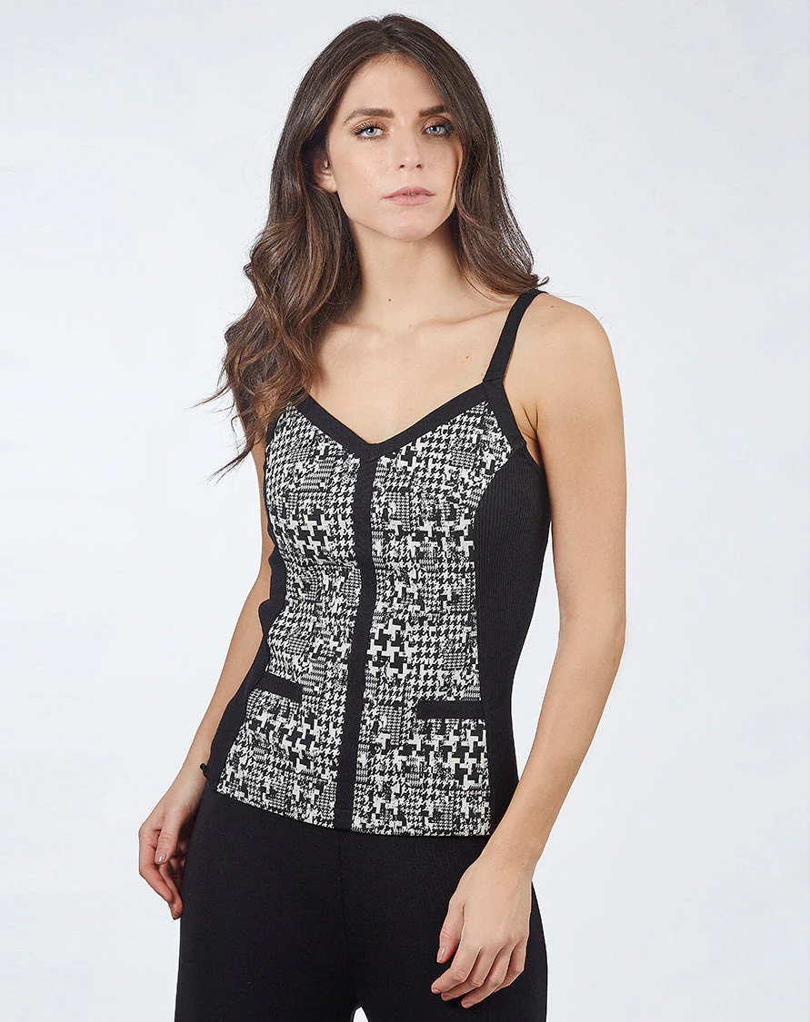 Sleeveless Jacquard fabric Wool&Silk 5630