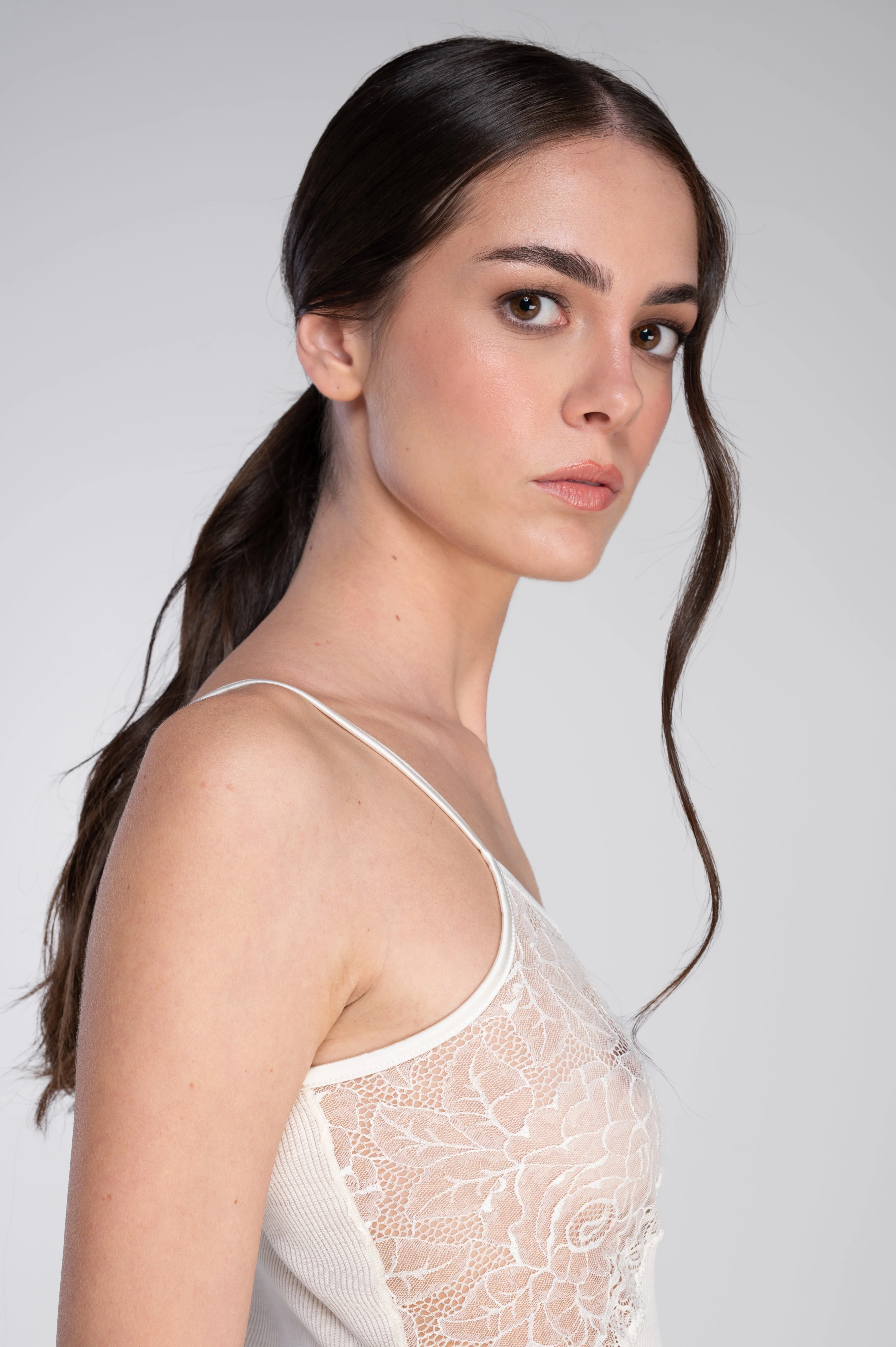 Wool and silk camisole top with Leavers lace 7400 - Image 6