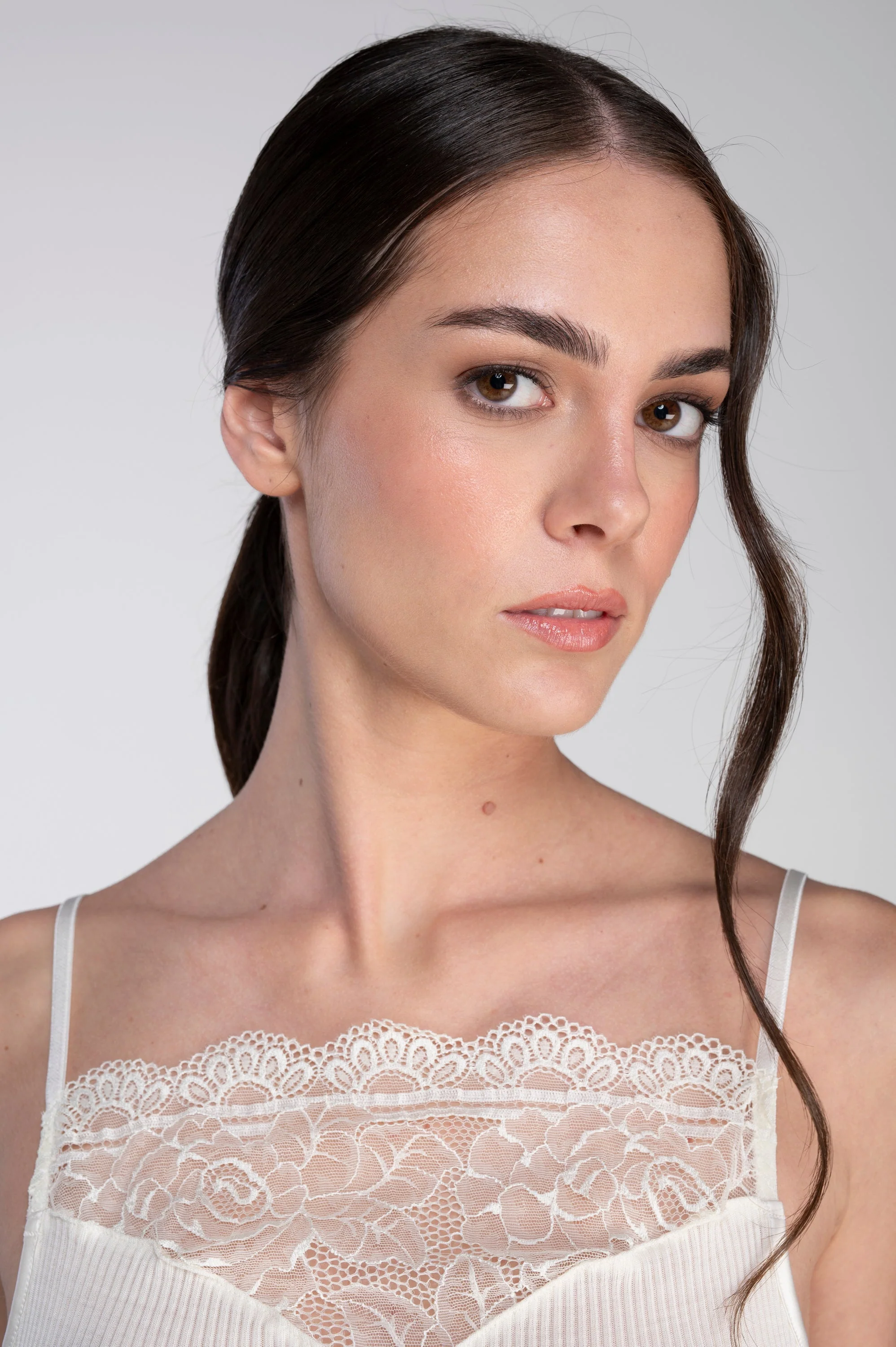 Wool and silk camisole top with Leavers lace 7411 - Image 7