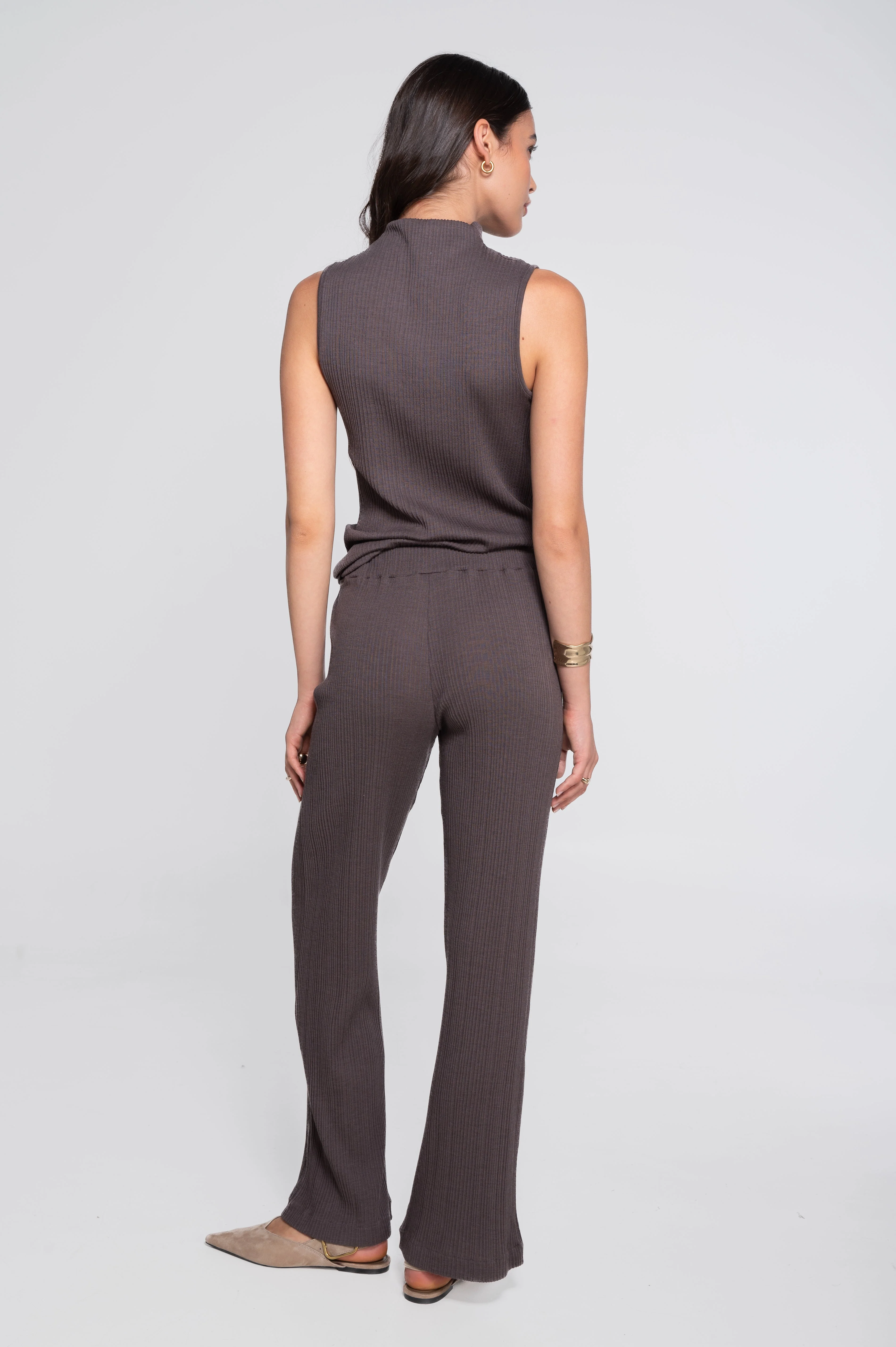 Wool and silk sleeveless mock neck top 7465 - Image 15