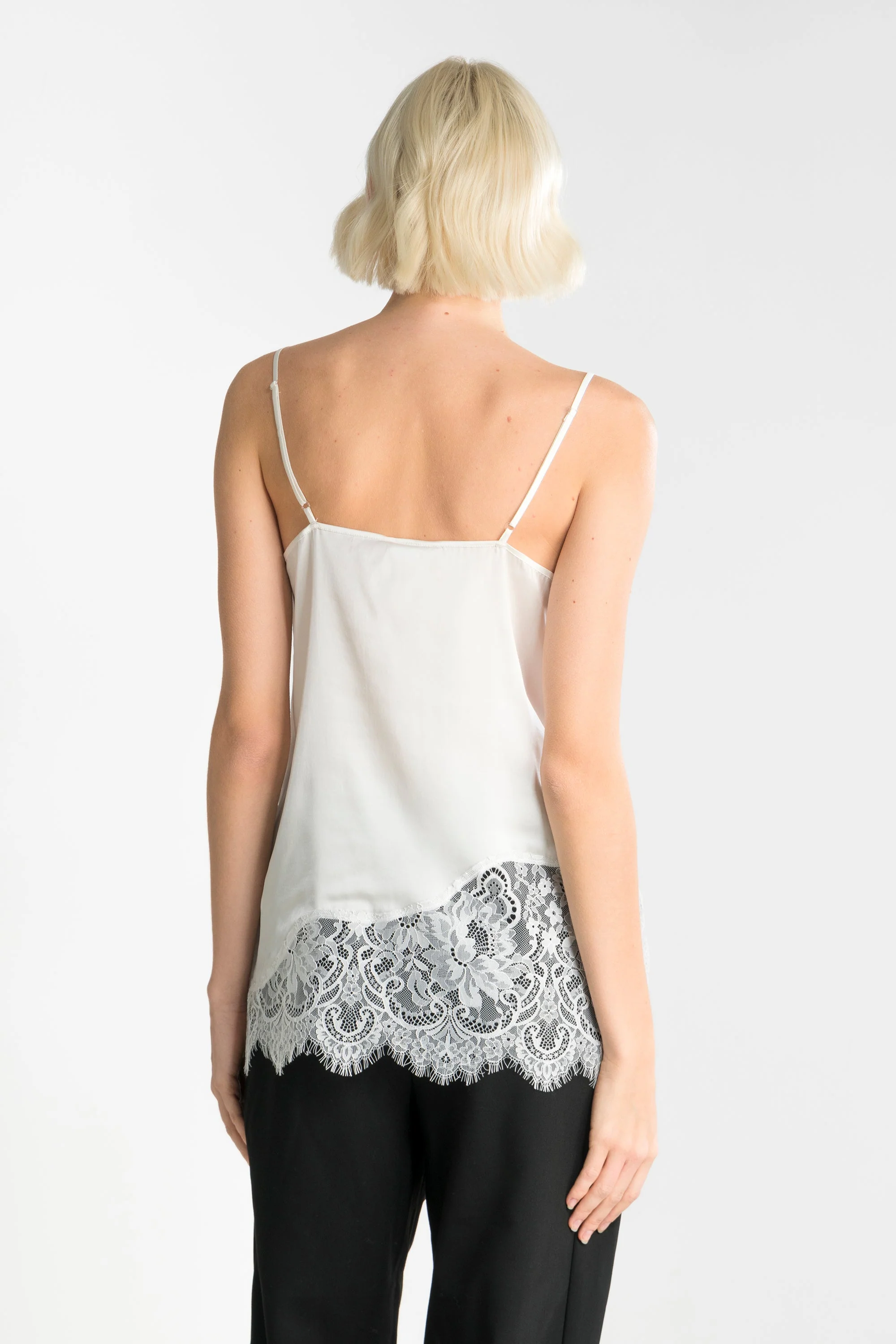 Camisole top in viscose with chantilly lace 1418 - Image 5